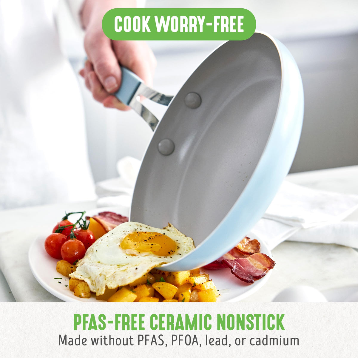 8” & 10” 2 Piece Nonstick Ceramic Frying Pan Set