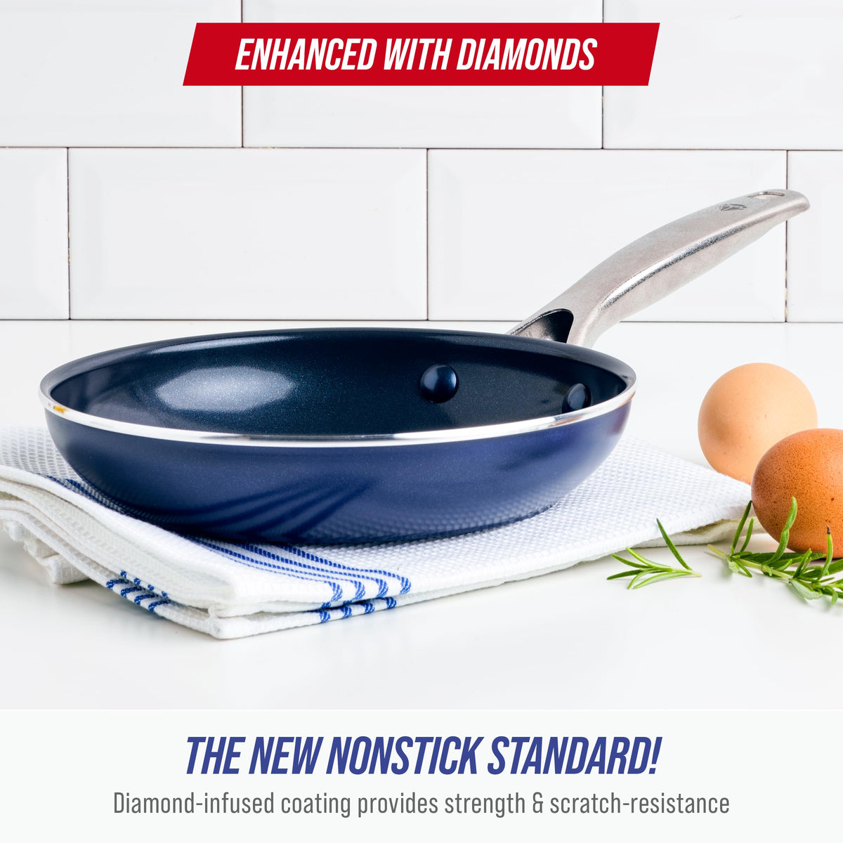 8" Diamond Infused Ceramic Nonstick Frying Pan Skillet