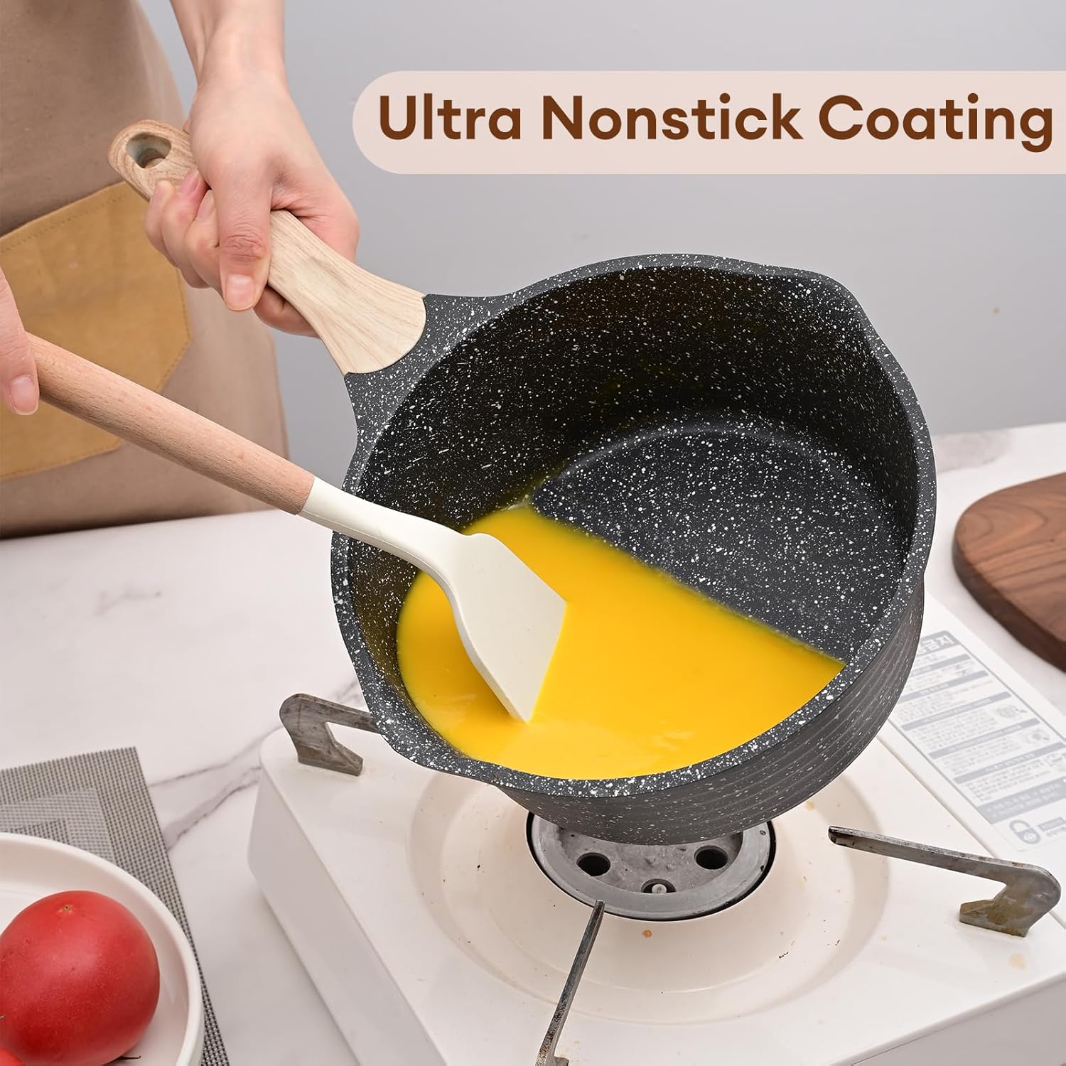 JEETEE 2.5 Quart Saucepan with Steamer Basket, Small Sauce Pot with Lid，Nonstick Coating with Pour Spout, Induction Compatible Cookware Sauce Pan for Cooking, PFOA/PFOS Free - Culinary Roots