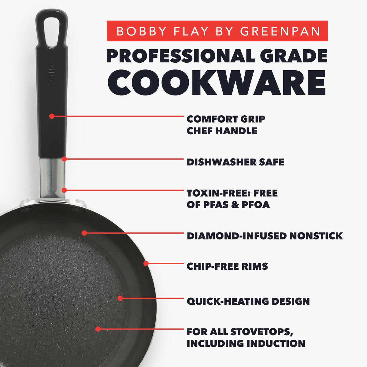 X Bobby Flay 16 Piece Ceramic Nonstick Cookware Set