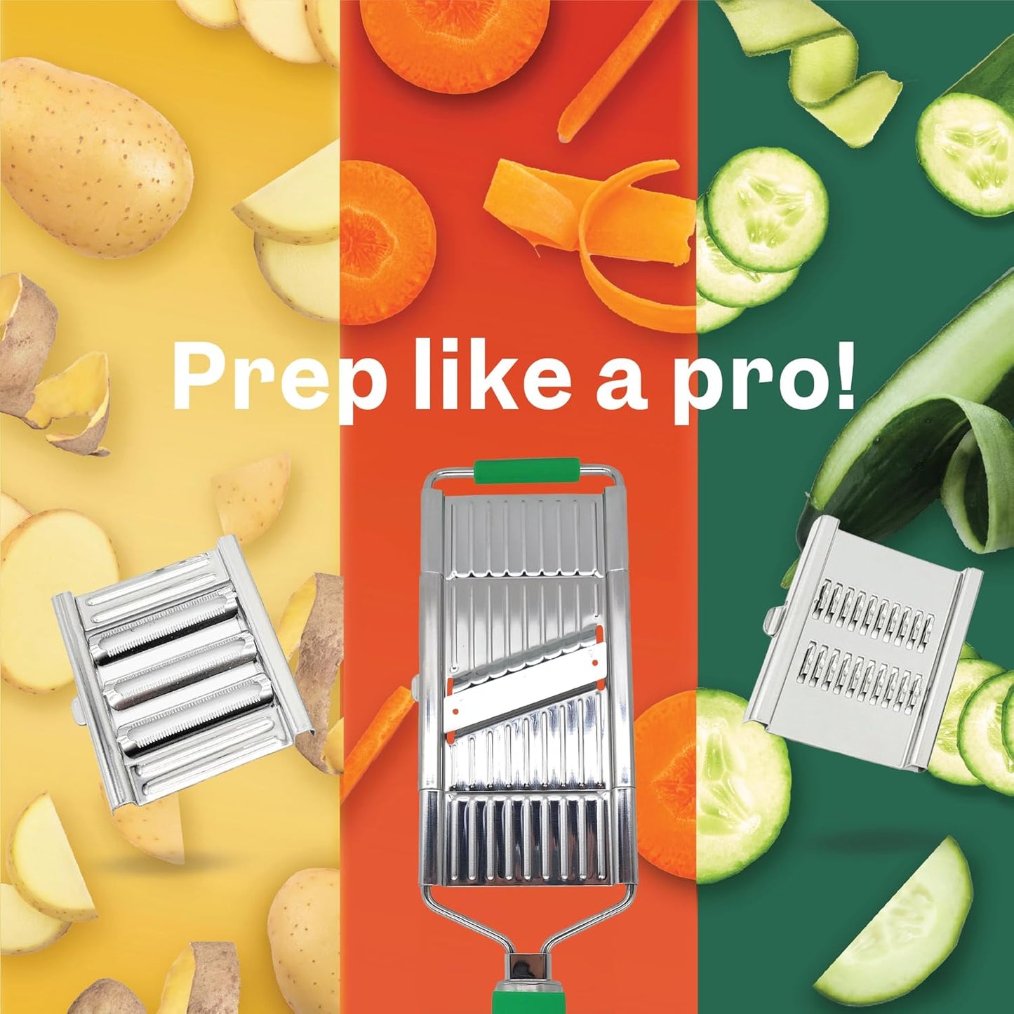 Slicer – Amazing Veggie Slicer for Effortless Kitchen Prep Made Simple! – Use it as a Food Shredder, & Grater - Multifunctional with Non-Slip Handle & Base - Culinary Roots