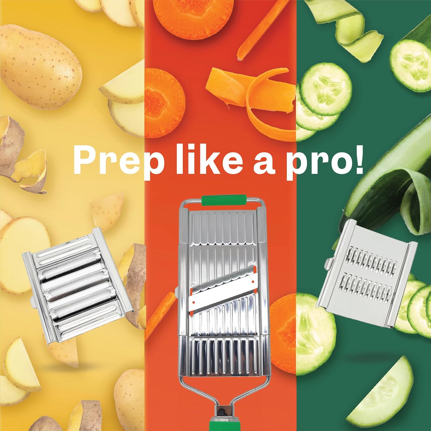 Slicer – Amazing Veggie Slicer for Effortless Kitchen Prep Made Simple! – Use it as a Food Shredder, & Grater - Multifunctional with Non-Slip Handle & Base - Culinary Roots