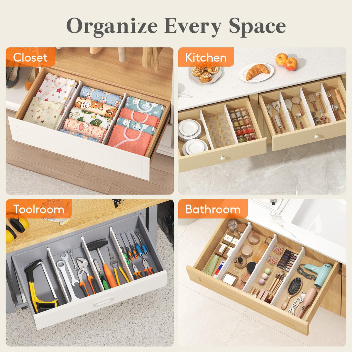 5" Tall Drawer Dividers (4 Count)