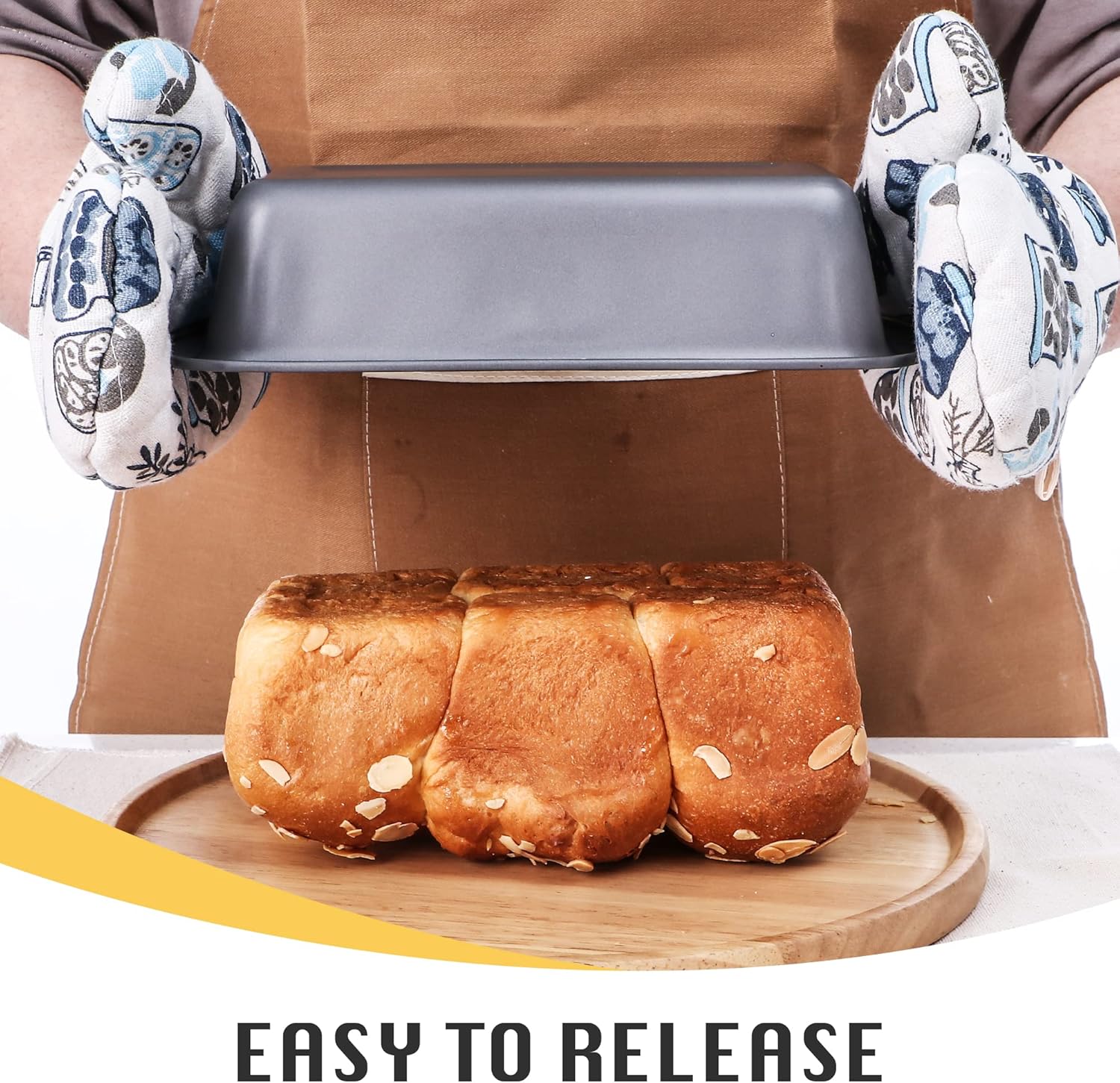 HONGBAKE 3 Pack Loaf Pan Set, 8.5 x 4.5 Inches With Wide Grips Nonstick Bread Tin, 1Lb Perfect for Homemade Baking, Grey - Culinary Roots