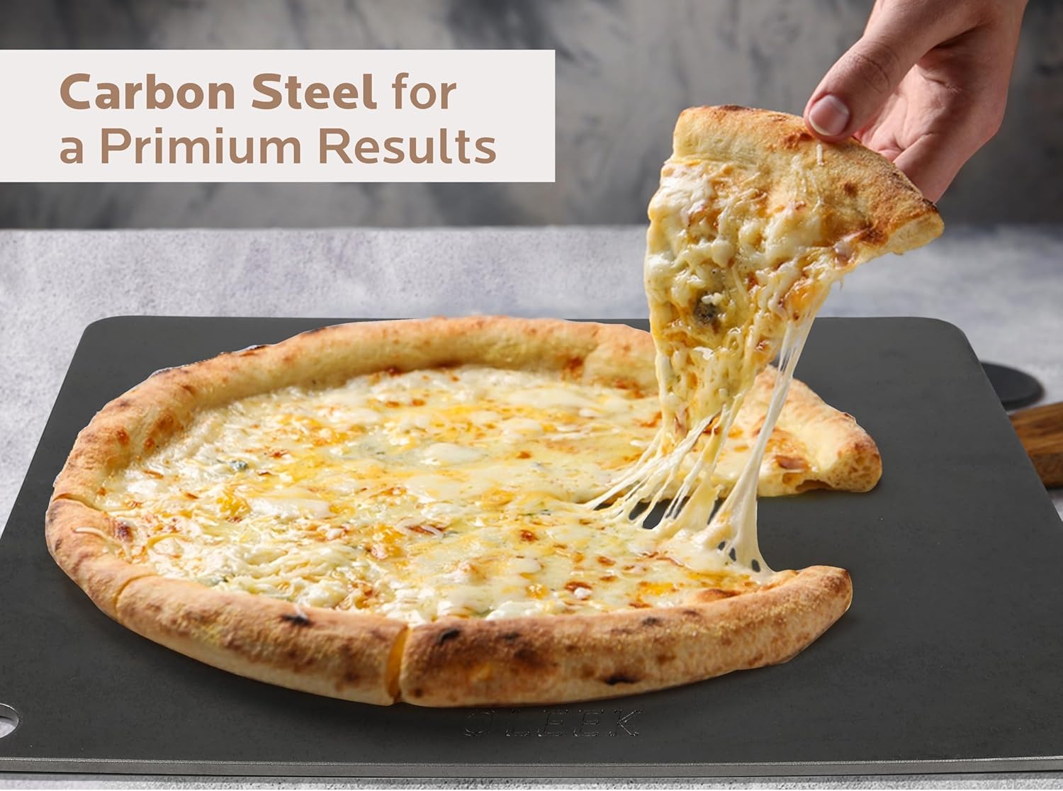OLEEK Pizza steel Sheets for oven - Metal baking steels sheets for oven - Pizza steel 16x13.4 inches - Steel pizza stone for oven - Baking steels pro pizza - Baking stone for oven - Culinary Roots