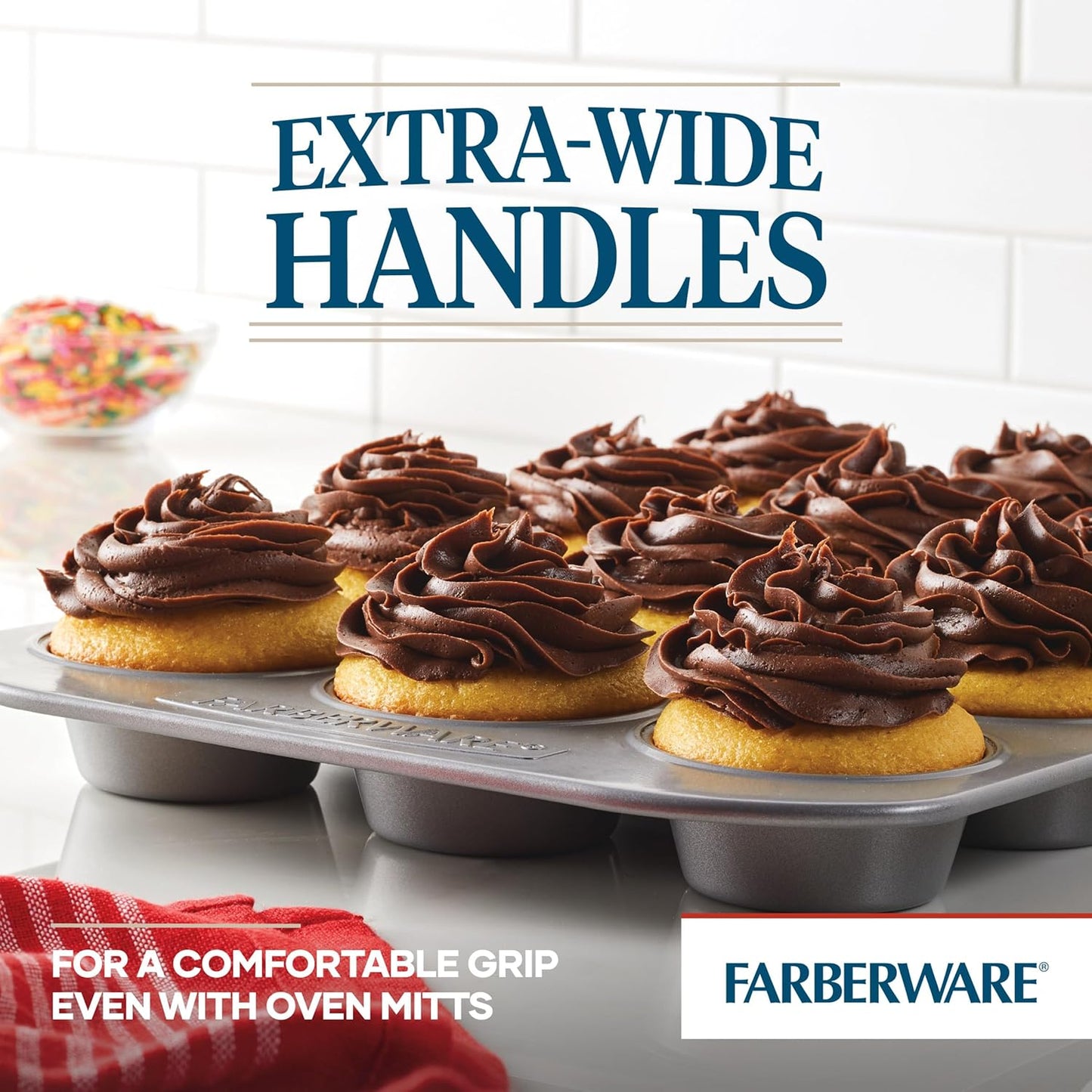 Farberware 12-c. Nonstick Nonstick Bakeware Muffin Pan, Gray