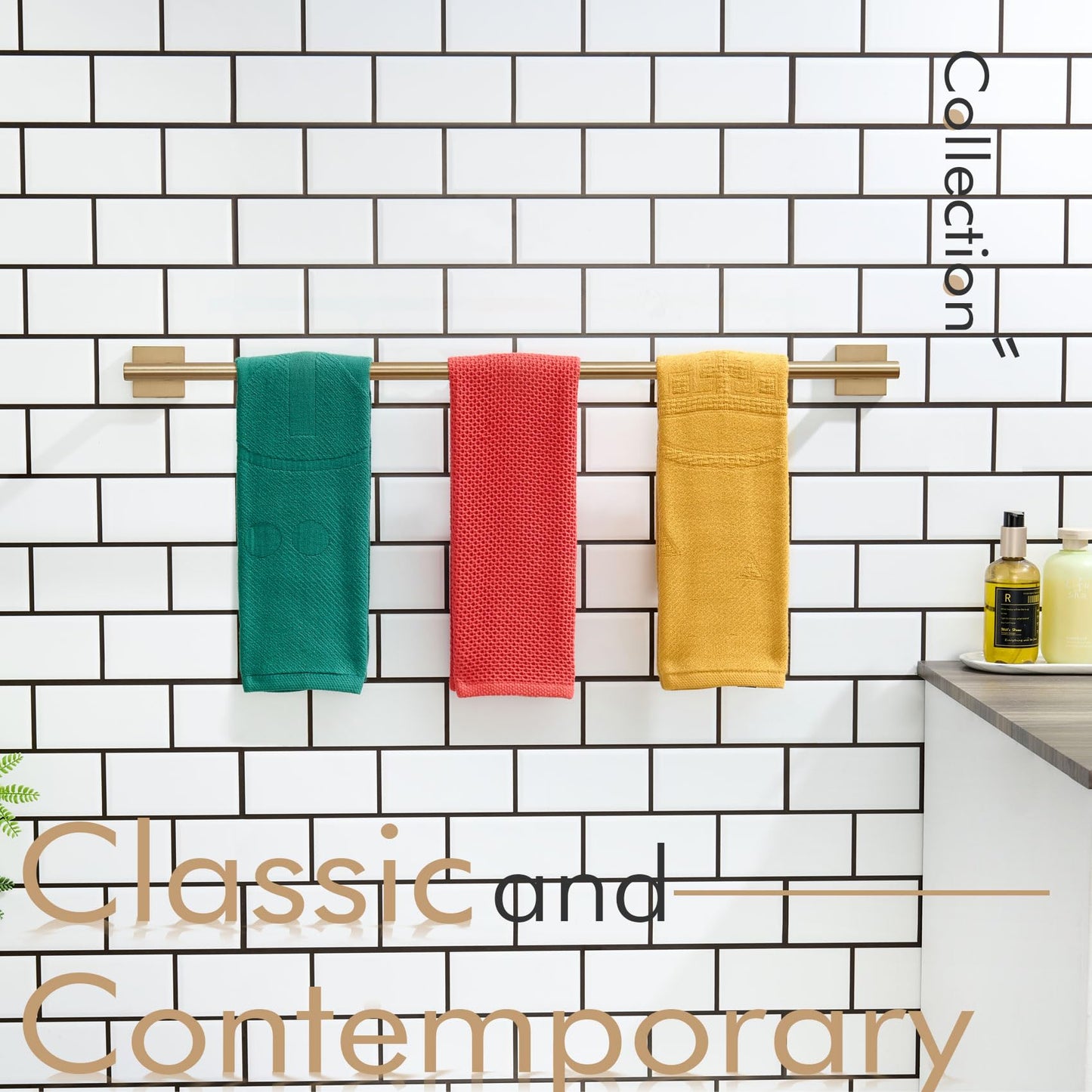 Bathroom Towel Bar 32'' Towel Holder for Bath Kitchen Cabinet Towel Rails 32 Inch Champagne Bronze Stainless Steel B4005CPG