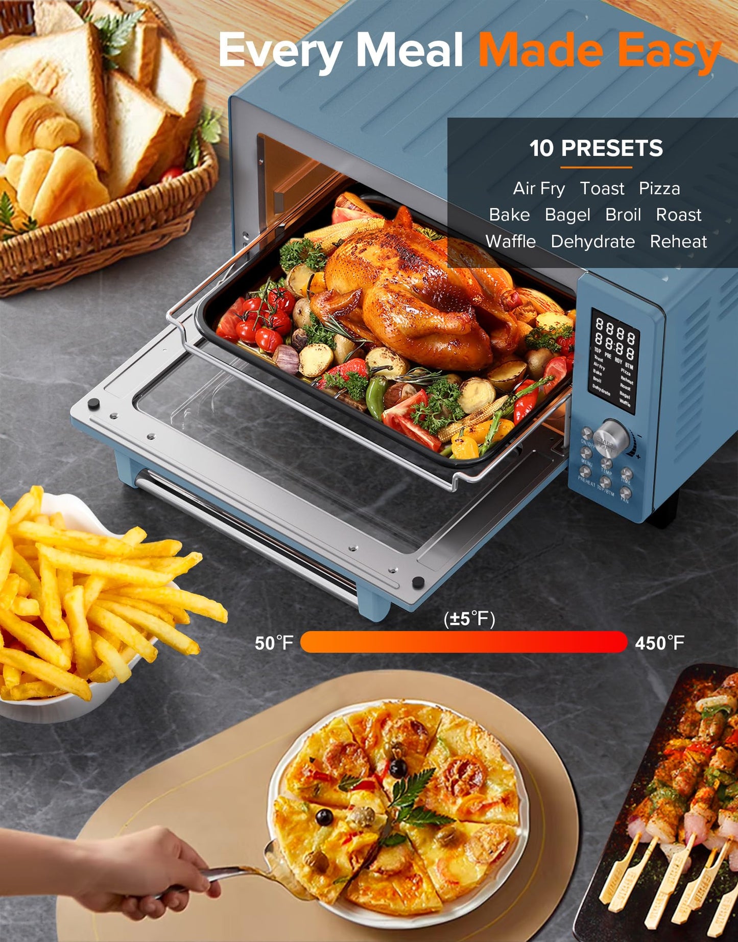Bravo Pro Smart Air Fryer Toaster Oven Countertop Combo