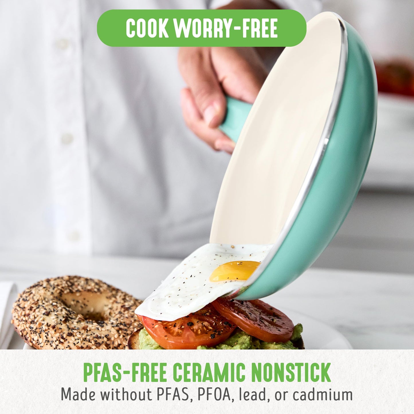 Soft Grip 8” Frypan Skillet and Spatula Breakfast Cookware Set