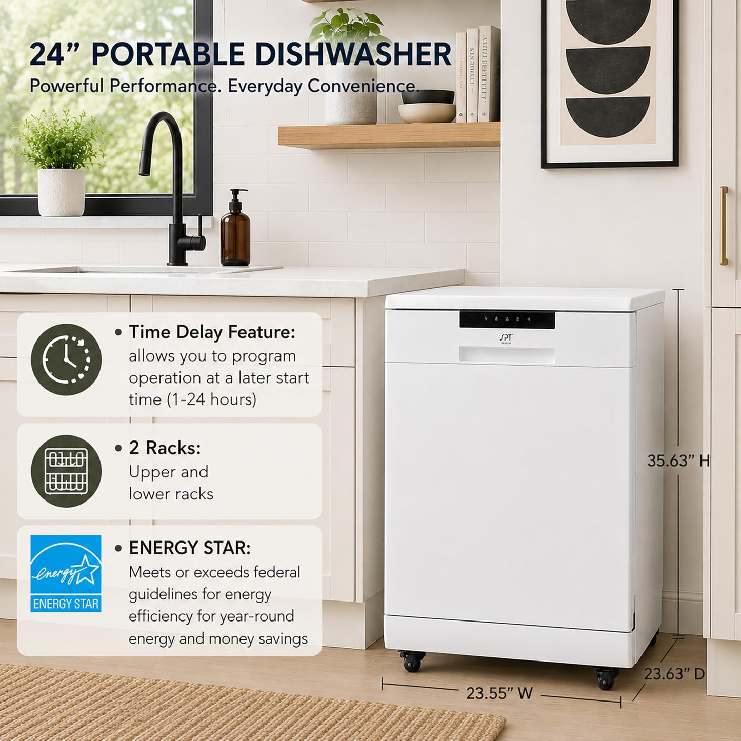 SD 6513WA 24″ Wide Portable Dishwasher with ENERGY STAR