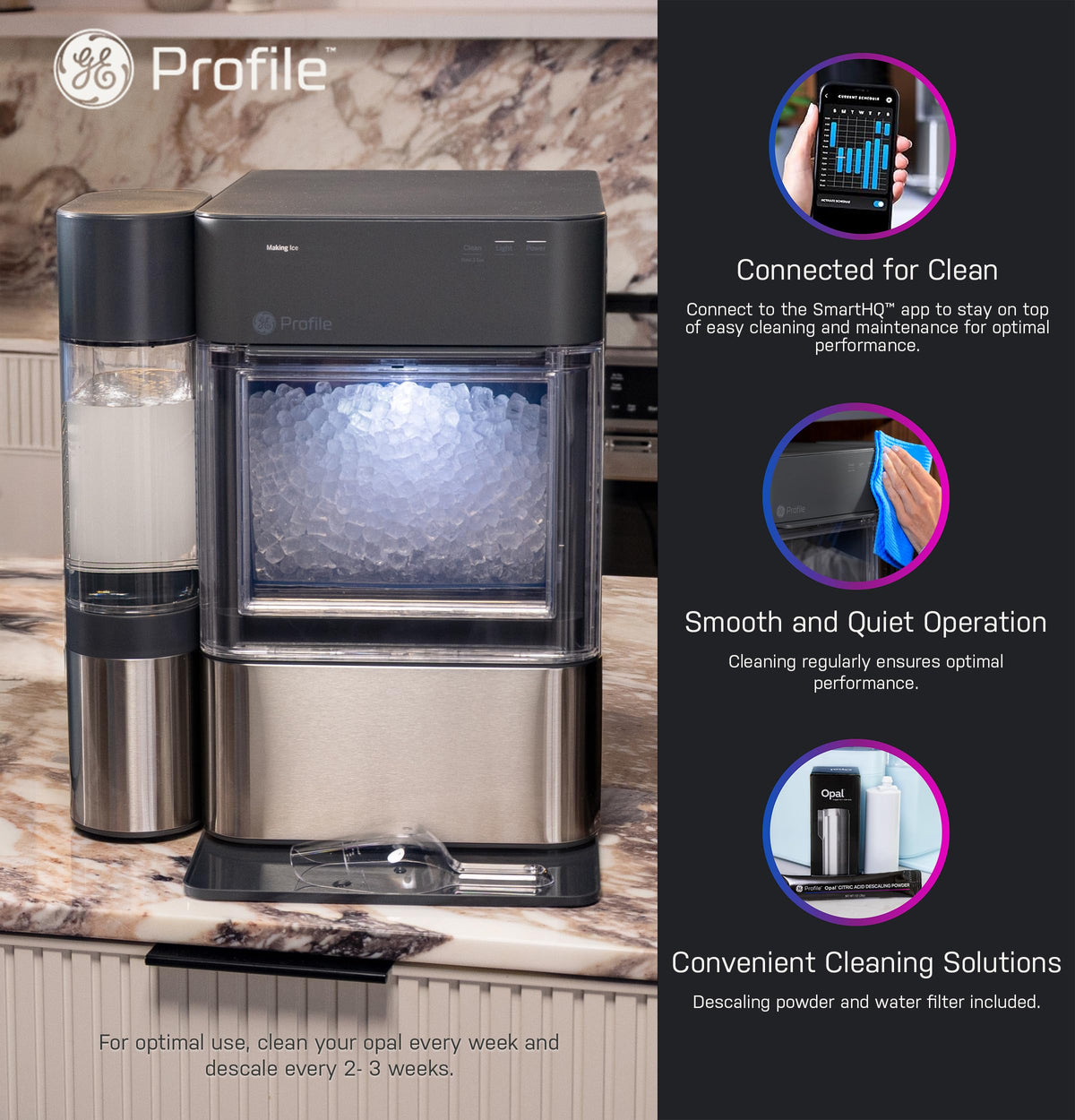 GE Profile Opal 2.0 XL Countertop Nugget Ice Maker with 1 Gallon Tank
