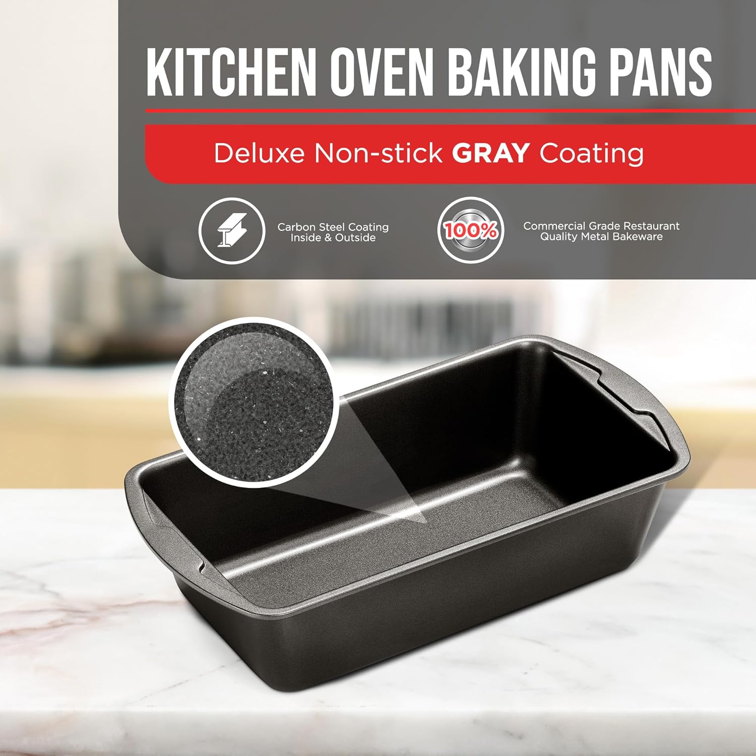 BAKKENMASTER Loaf Pan Set 4-Piece - Deluxe Nonstick Carbon Steel Bakeware for Perfect Bread and Cakes – Dishwasher Safe, Premium Pans for Home Baking - Culinary Roots