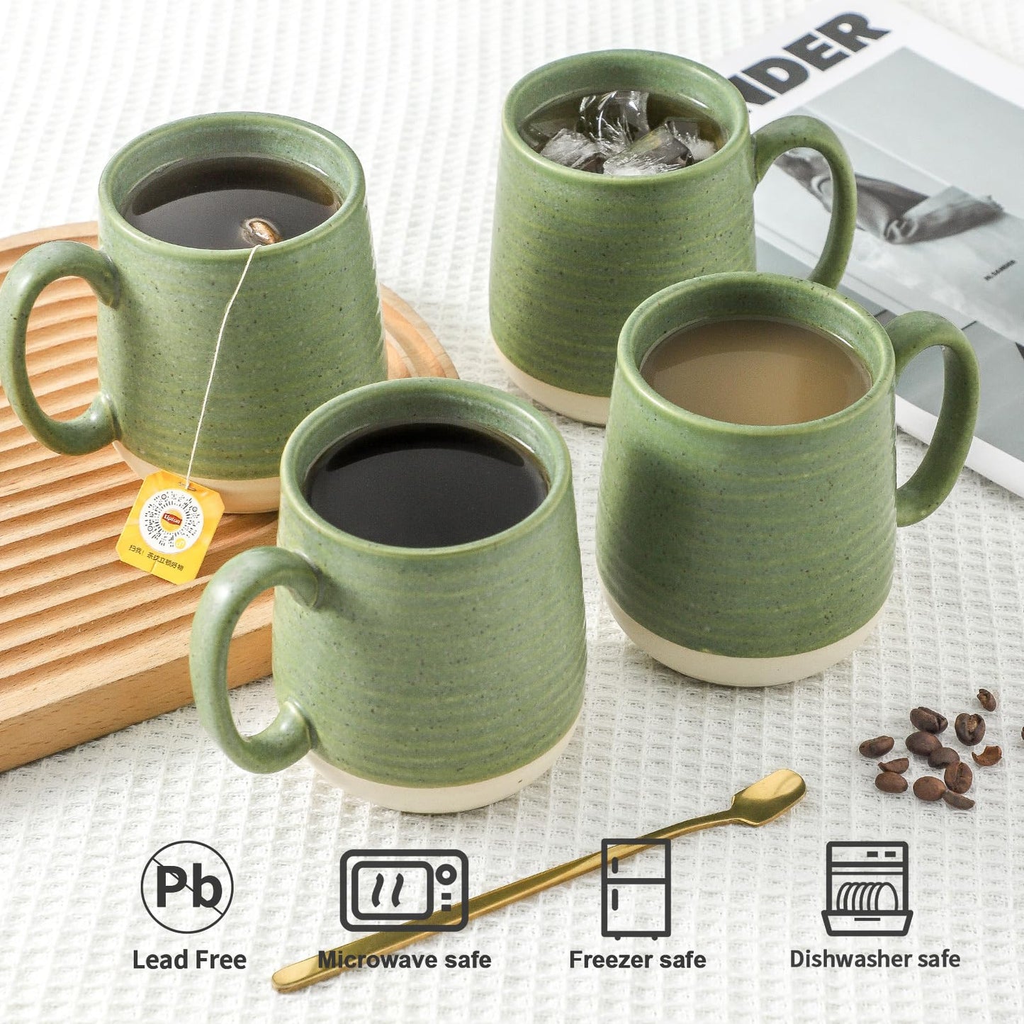 Porcelain Coffee Mugs Set of 4 (4 Count)