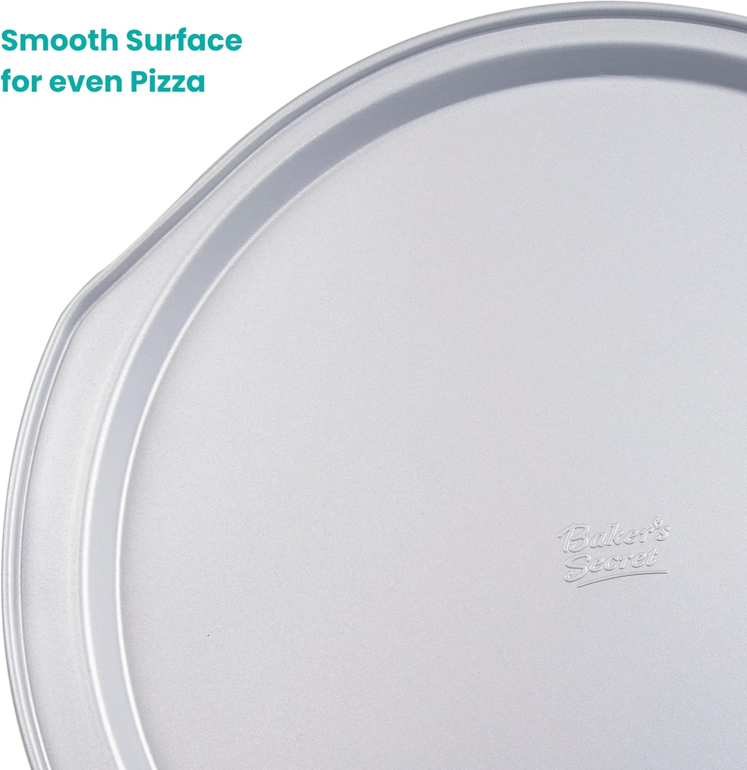 Baker's Secret 2pcs Pizza Pan for Oven 14", Baking Area 12", Aluminized Steel Pizza Baking Pan, 2 Layers Non-stick Coating Easy Release, Dishwasher Safe, Chemical Free No PFOA, PFAS, PFOS, and PTFE - Culinary Roots