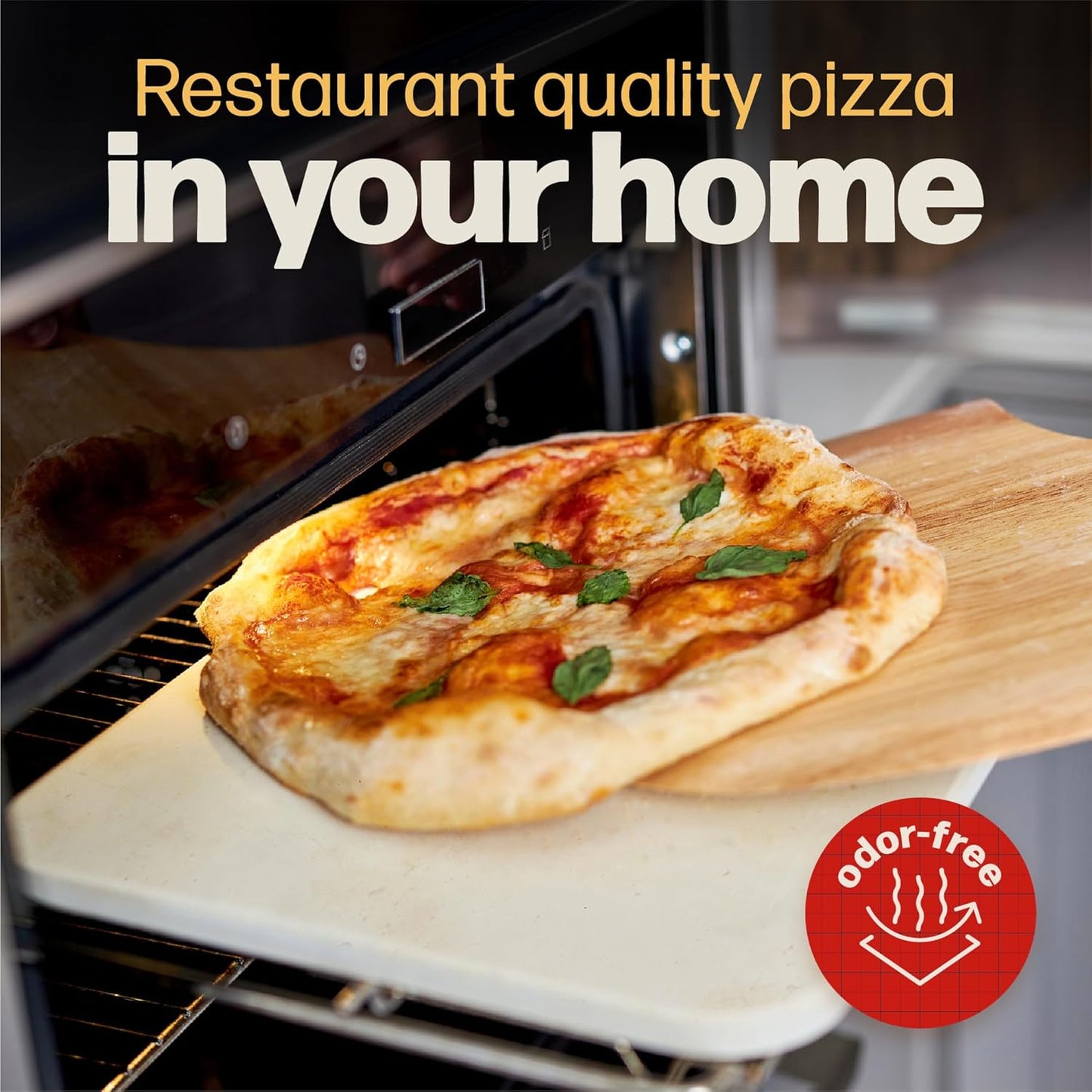 HANS GRILL PIZZA STONE | Rectangular Pizza Stone For Oven Baking & BBQ Grilling With Free Wooden Peel | Extra Large 15 x 12" Inch Durable Cordierite Cooking Stone. - Culinary Roots