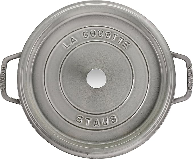 STAUB Cast Iron Roaster/Cocotte, Round, 8.35 L, Graphite Grey, 30 cm