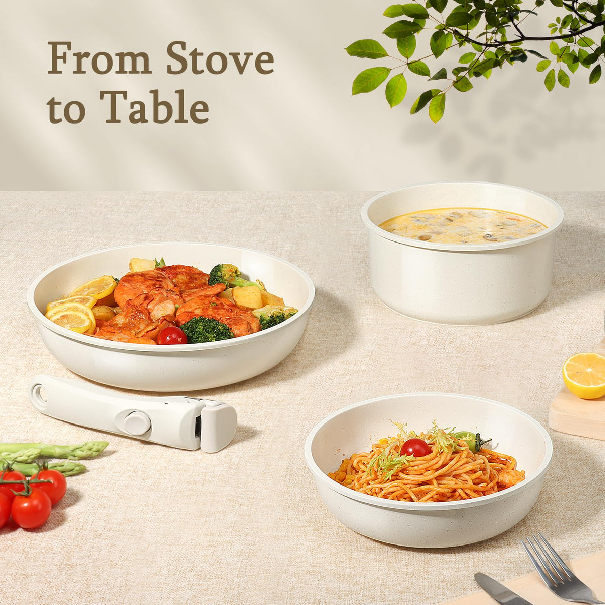 Ceramic Pots and Pans Set Non Stick