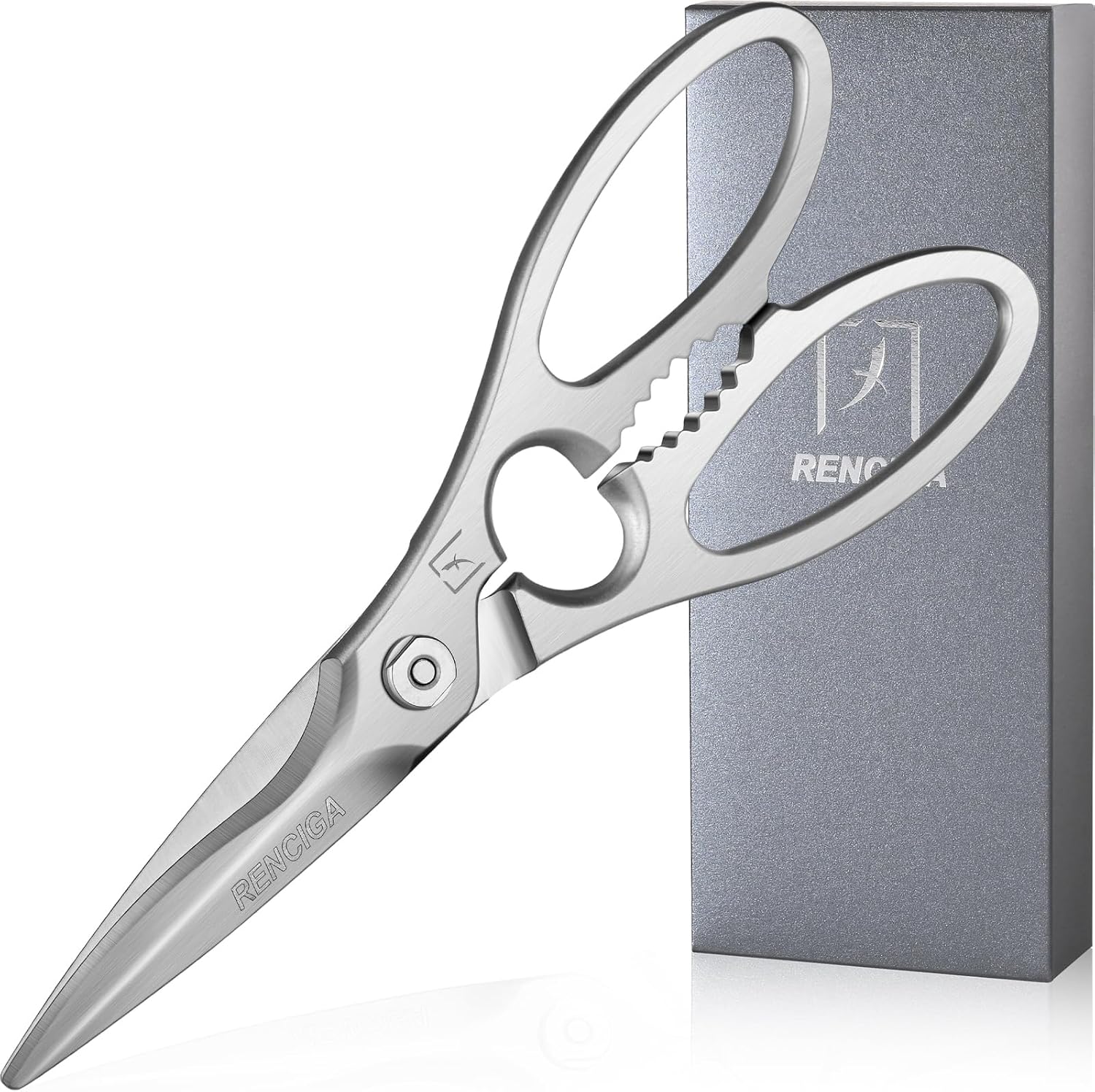 Kitchen Scissors Multi-Purpose Kitchen Shears Micro-serrated Sharp Blade Heavy Duty Stainless Steel Safe Food Scissors for Chicken, Poultry, Fish, Meat & Herbs with Non-Slip Grips - Culinary Roots