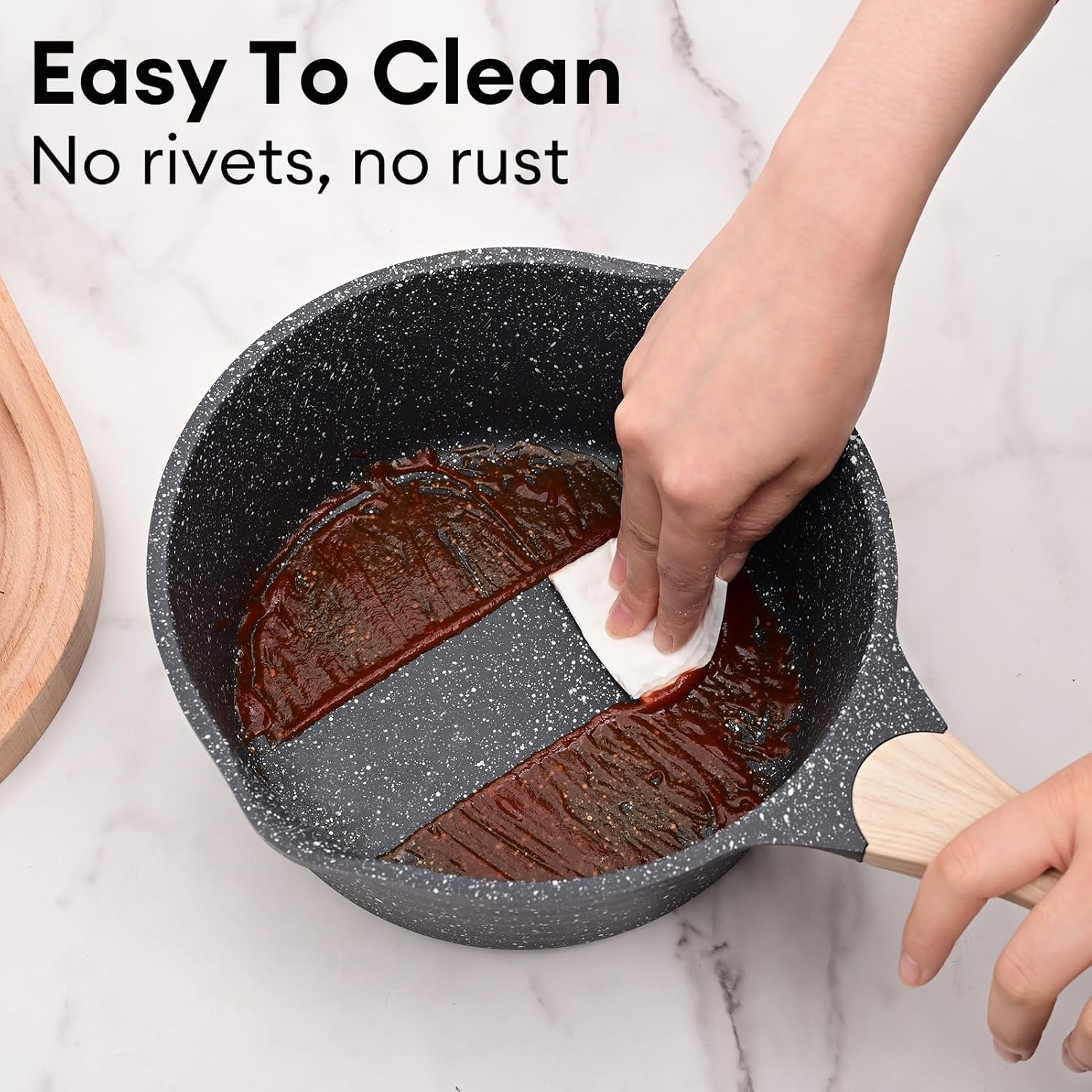 JEETEE 1.5 Quart Sauce Pan with Lid, Non Stick Small Pot with Coating, Masterclass Cookware Sauce Pot for Cooking, PFOA/PFOS Free - Culinary Roots