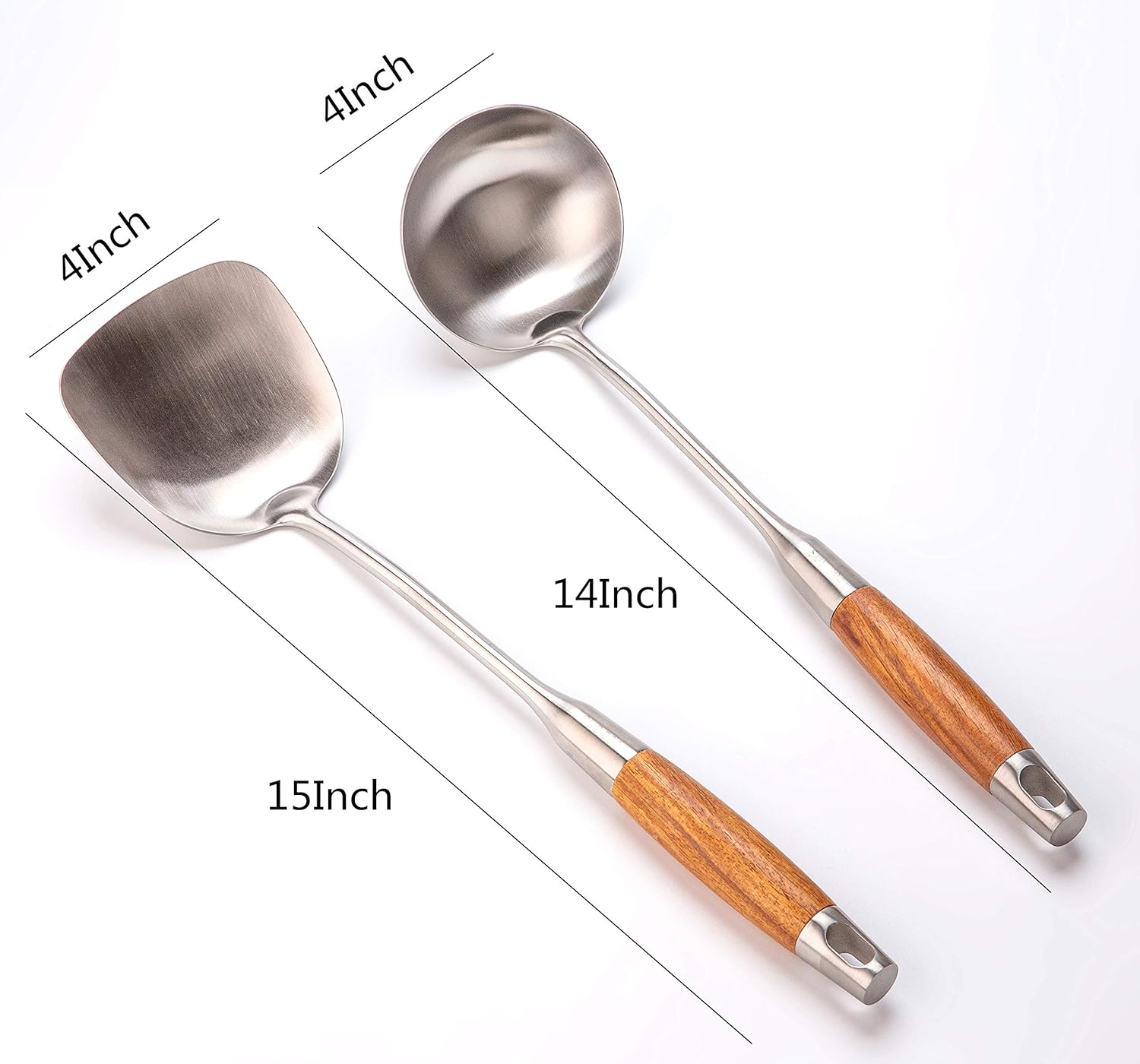 Wok Spatula and Ladle,304 Stainless Steel Utensils.Suitable for home use, hotel, restaurant.13.7-15Inch - Culinary Roots