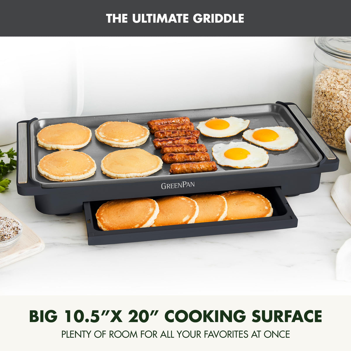 Advanced 10.5”x 20” Electric Griddle with Warming Drawer