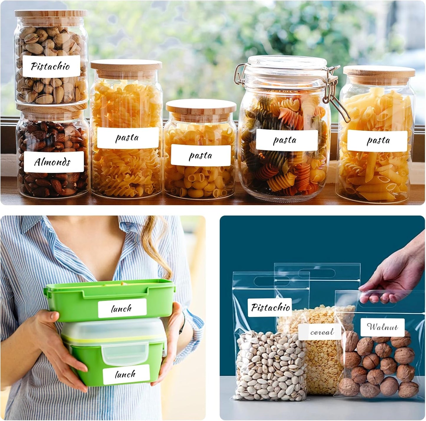 Removable Freezer Labels, Date Label 1x3 Inch Food Storage Stickers, Waterproof Oil Resistant Easy Clean Leaves no Residue 250 Total Per Roll,2 Rolls