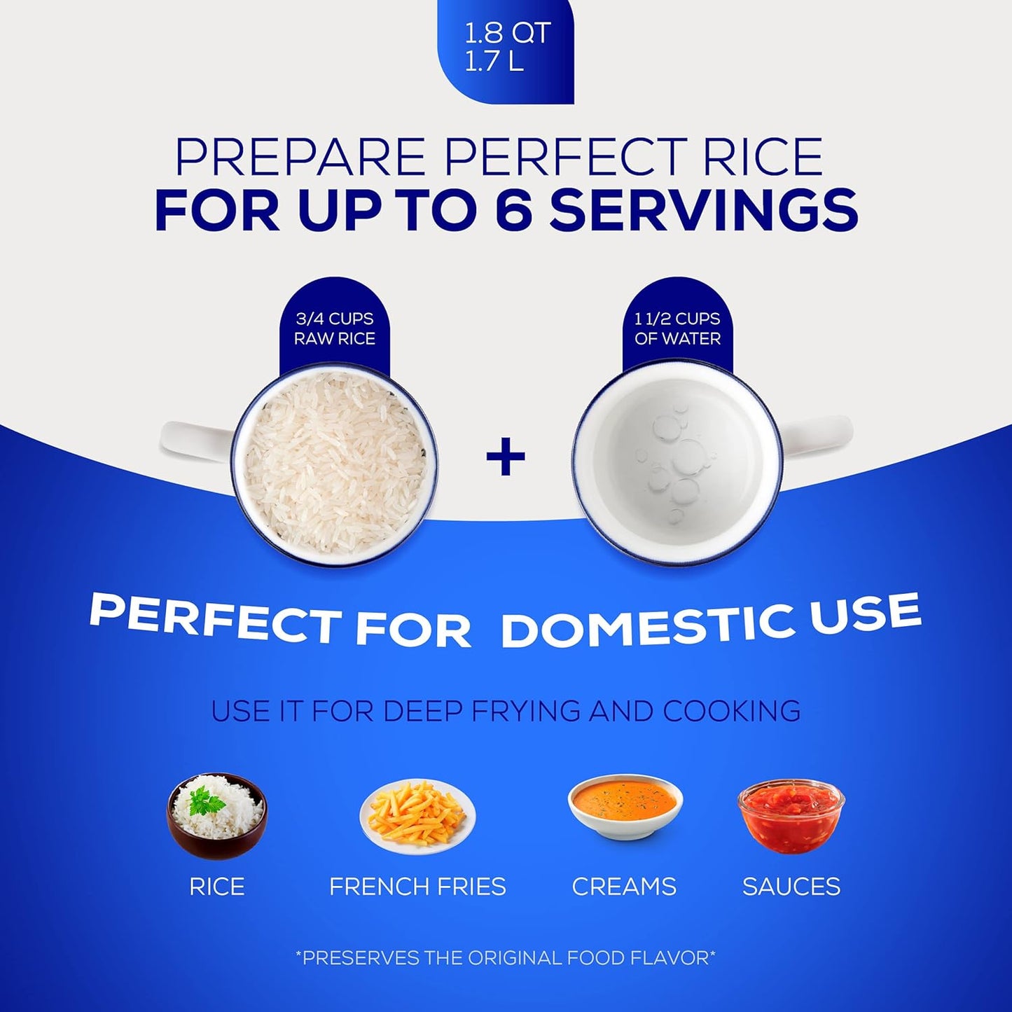 Universal (Extra Small) Caldero 6 Cups - 1.8 QT / 1.7 L, Stainless Aluminum Pot, Even Heat Distribution and Fast Cooking Dutch Oven Pot, Ergonomic Handles, Ideal for Rice, French Fries, and More - Culinary Roots