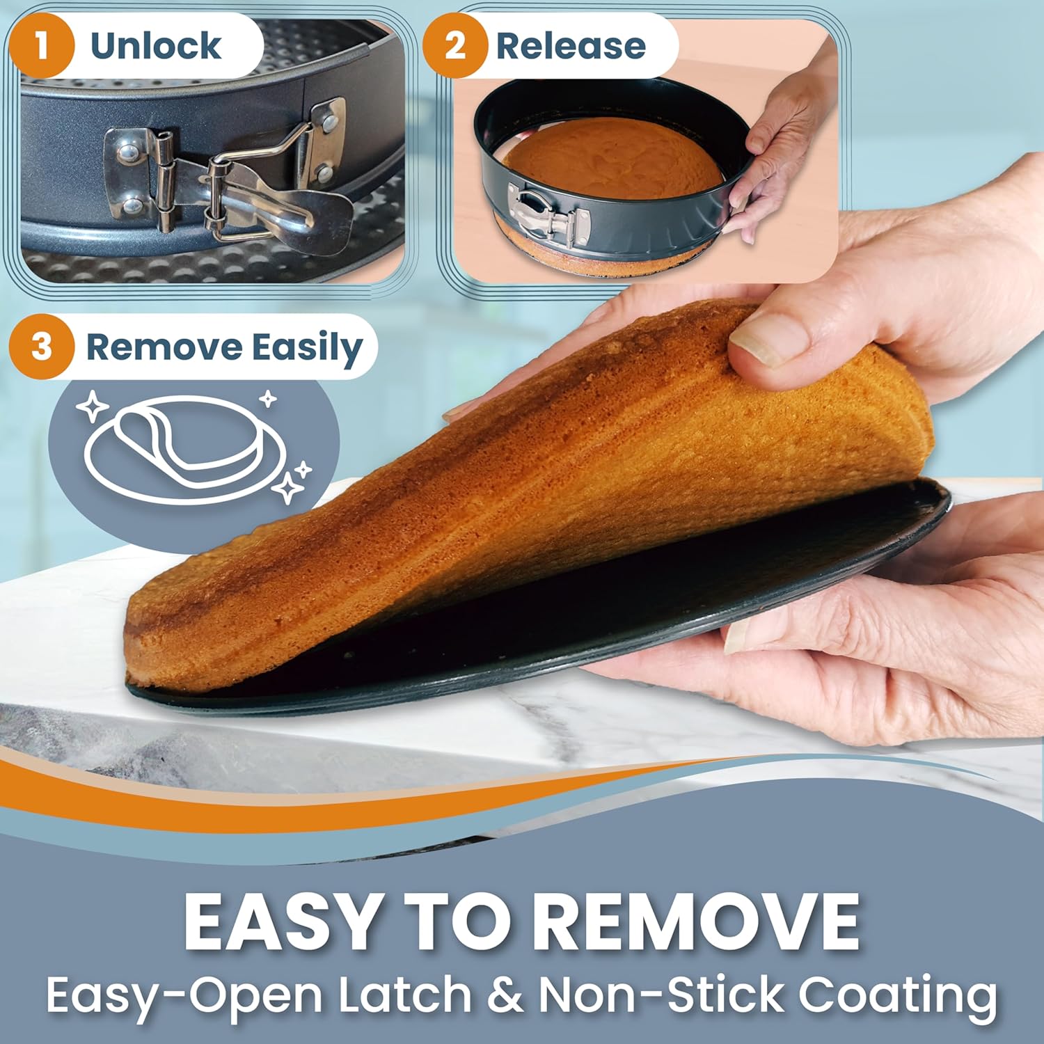 Spring Form Pans for Cheesecake, 6/8/10 Inch NONSTICK Springform Pan Set - Cheesecake Pan Set with LEAKPROOF SILICONE PROTECTOR - Cheese Cake Pans for Baking in WATER BATH - NO FOIL WRAP - Culinary Roots