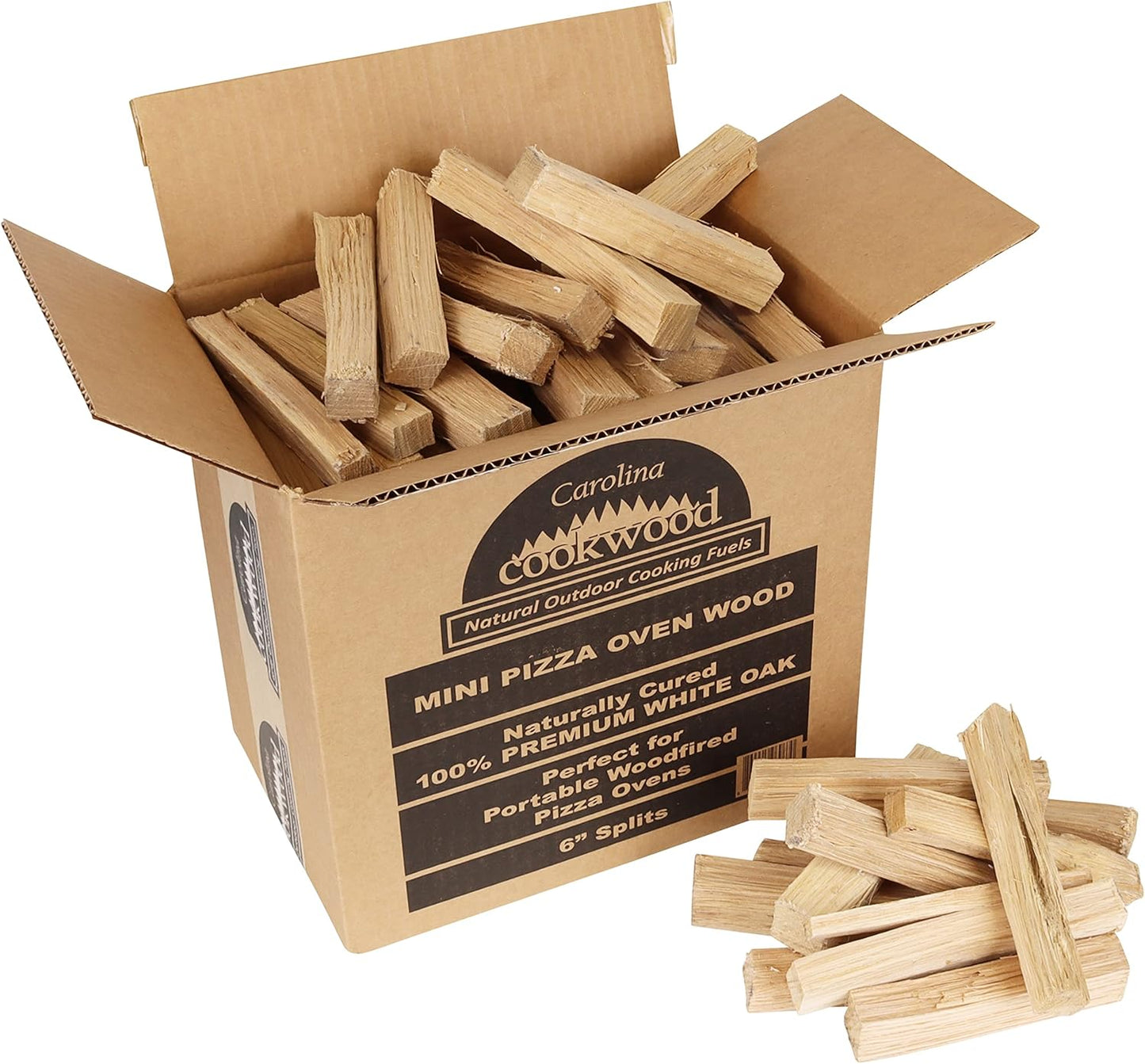 Mini Pizza Oven Wood 6 Inch Firewood Pizza Logs Naturally Cured White Oak Hardwood for Portable Wood Pizza Ovens 790 Cubic Inches, Approximately 12-14lbs - Culinary Roots