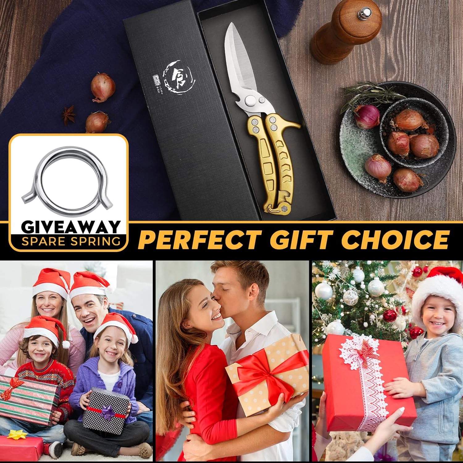 Poultry Shears, Germany Detachable Heavy Duty Kitchen Scissors, Golden Kitchen Shears With Knife Bottle Opener Gift Box, Multipurpose Kitchen Shears For Cooking Chicken Meat Turkey Thanksgiving - Culinary Roots