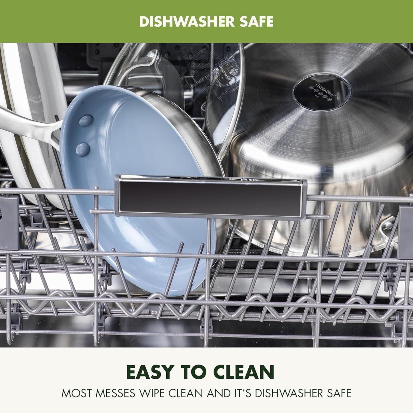 GreenPan Treviso Stainless Steel Healthy Ceramic Nonstick, 12" Frying Pan Skillet with Lid, PFAS-Free,Clad, Induction, Dishwasher Safe, Silver - Culinary Roots