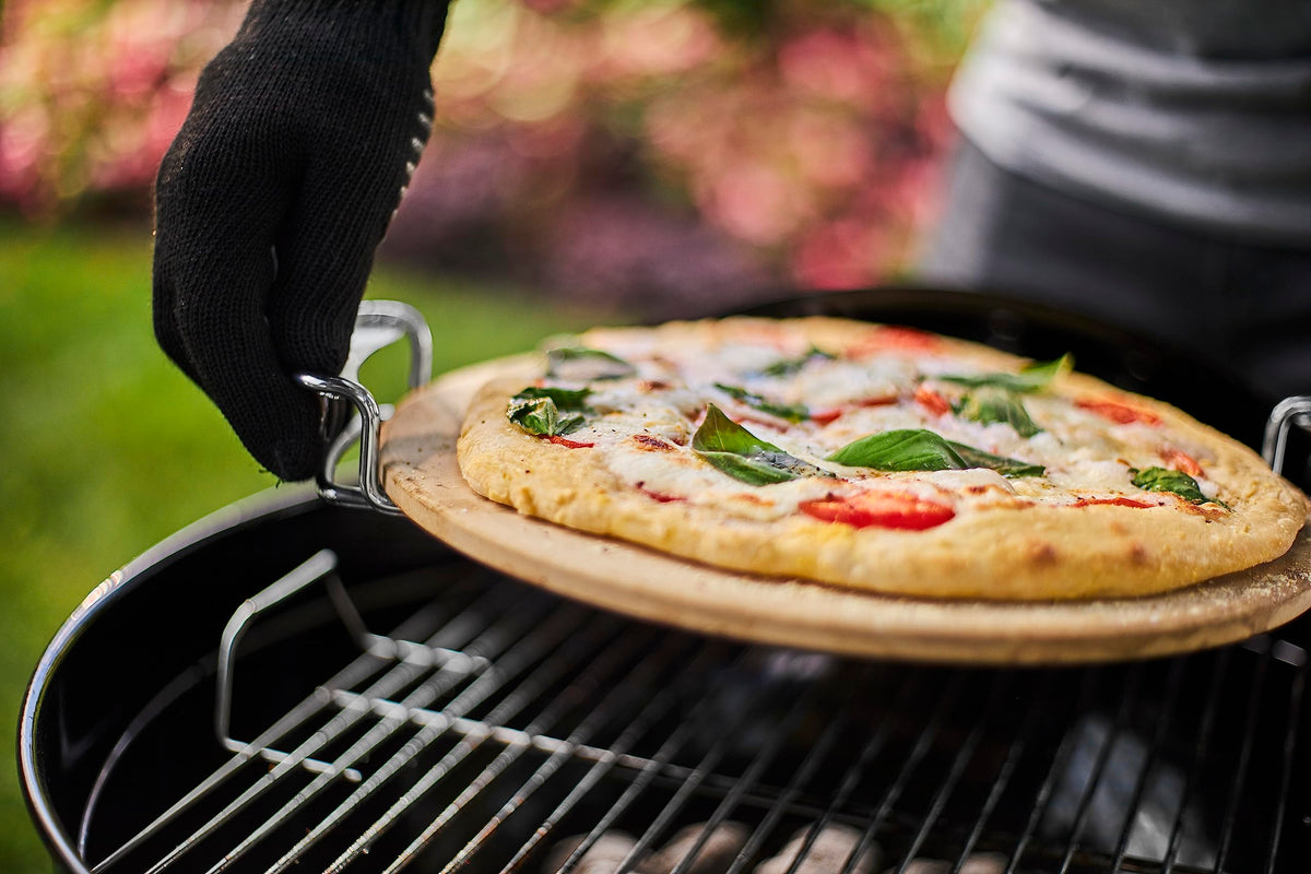 Gourmet BBQ System Pizza Stone with Carry Rack