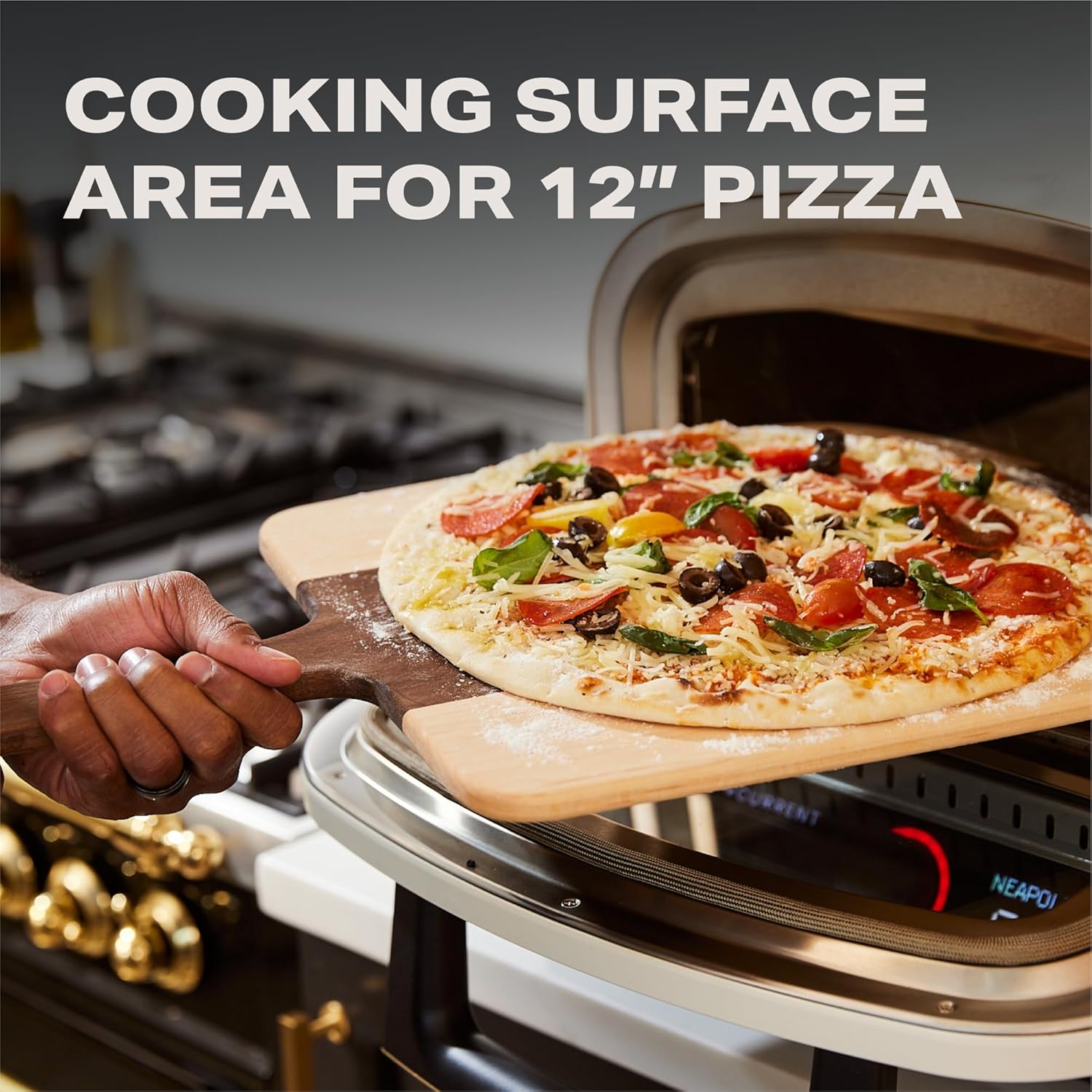 Current® Model P Smart Electric Pizza Oven, 12-Inch, 850°F Max, 5 Cooking Modes, App Connectivity for Temperature Monitoring & Custom Cooking Times, Compact for Indoor & Outdoor Use, Beige - Culinary Roots