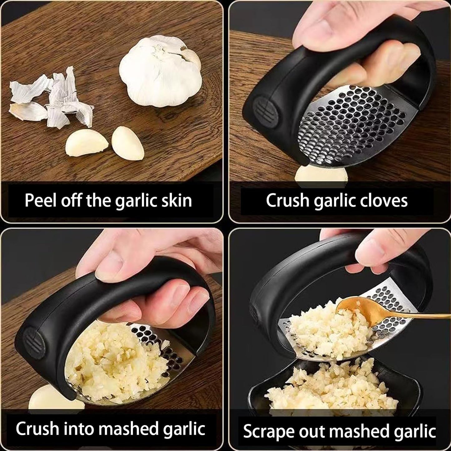 Garlic Press Rocker Stainless Steel New Innovative Garlic Mincer Crusher Chopper Smash Garli - Culinary Roots