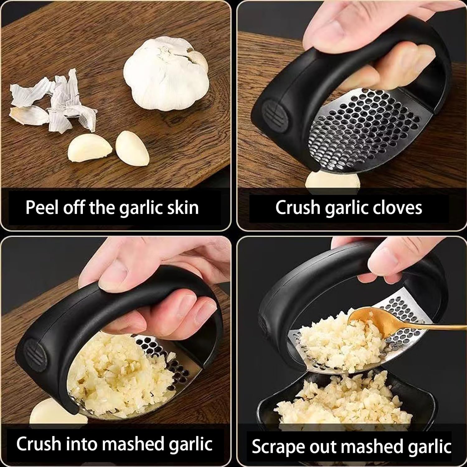 Garlic Press Rocker Stainless Steel New Innovative Garlic Mincer Crusher Chopper Smash Garli - Culinary Roots