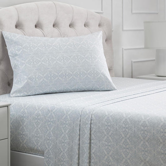 Mellanni Twin XL Sheets Set - 3 PC Iconic Collection Bedding - Hotel Luxury, Extra Soft, Cooling Bed Sheets - Wrinkle, Fade, Stain Resistant (Twin Extra Long, Laced Sky Blue)