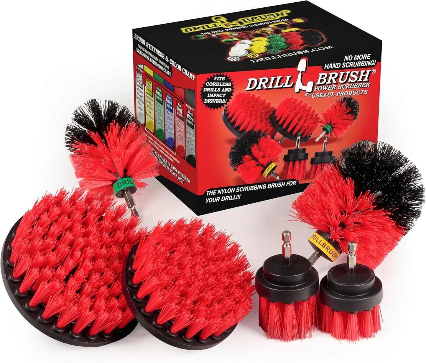 Drillbrush Headstone Cleaning Supplies - Outdoor Power Brush - Fountain Cleaner Tool - Deck Scrubbing Tool - Patio Cleaning Brush - Concrete Garage Floor Cleaner - Granite Scrubber Kit for Drill - Culinary Roots