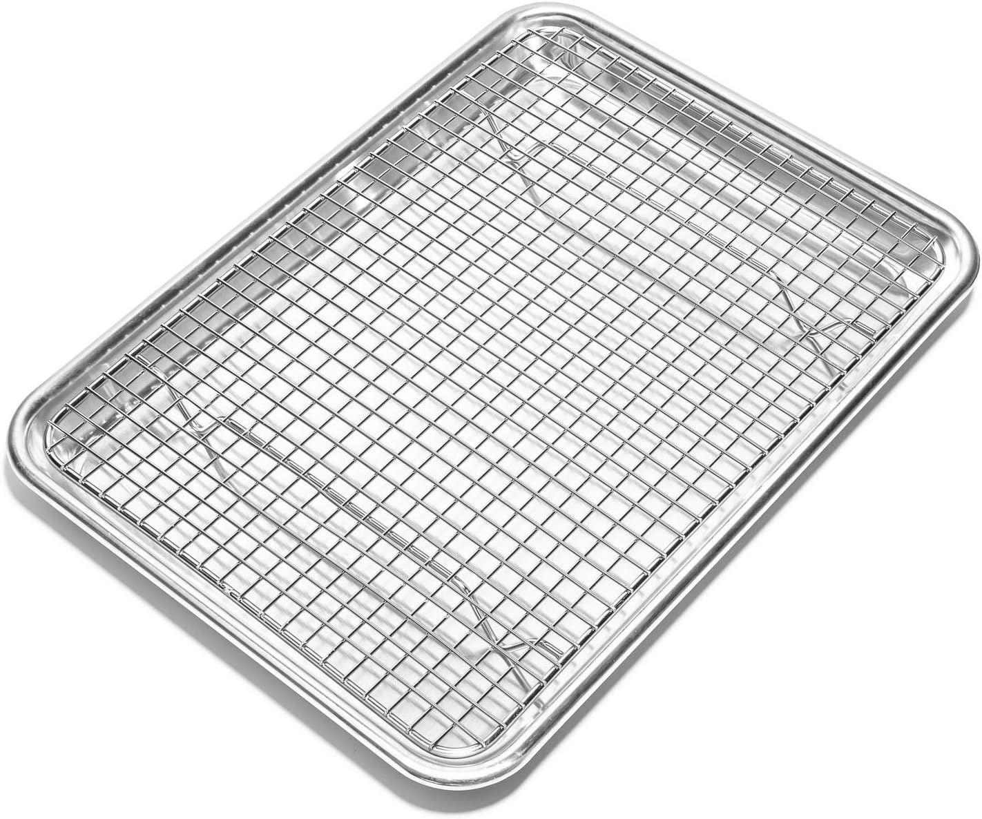 Last Confection Stainless Steel Baking & Cooling Rack - 8-1/2" x 12" (Fits Quarter Sheet Pan) - Cookie Baker's Oven Wire Rack - Culinary Roots