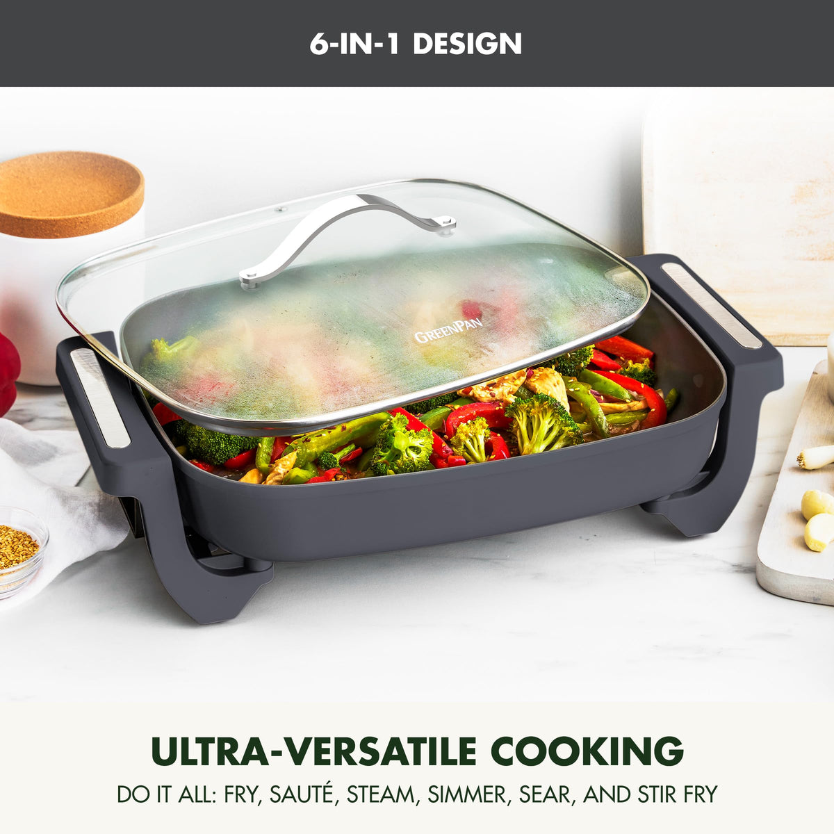 Advanced 12” X 15” Electric Skillet with Lid