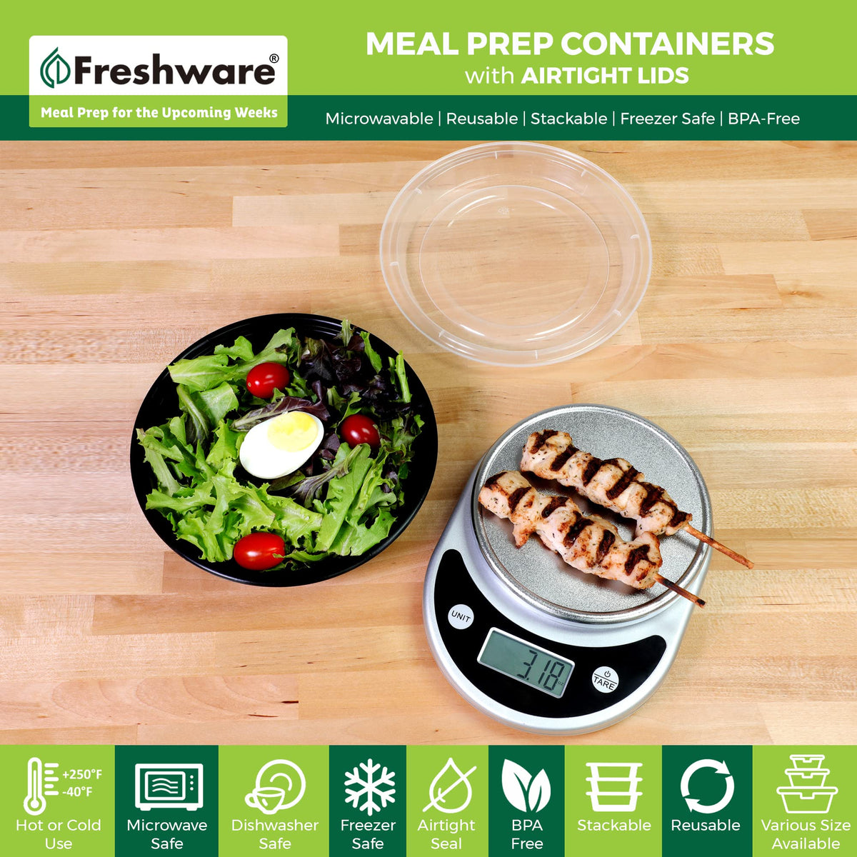 Meal Prep Bowl Containers [30 Pack] Plastic Bowls with Lids for Soup and Salad (30 Count)