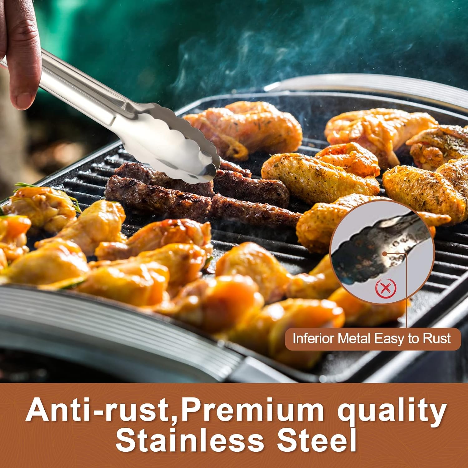 6 Pack Serving Tongs Kitchen Tongs, Buffet Tongs, Stainless Steel Food Tong Serving Tong, small tongs - Culinary Roots