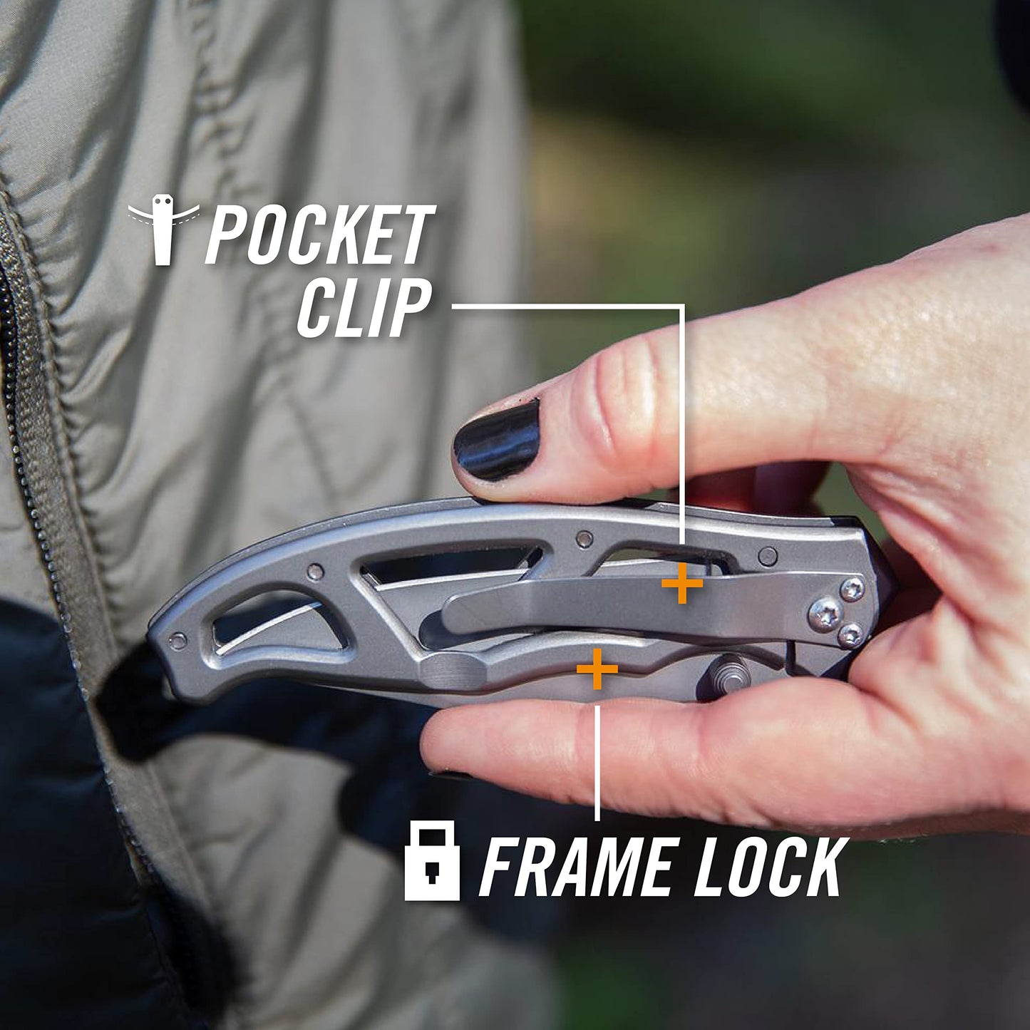 Gear Paraframe I EDC Folding Pocket Knife with Clip
