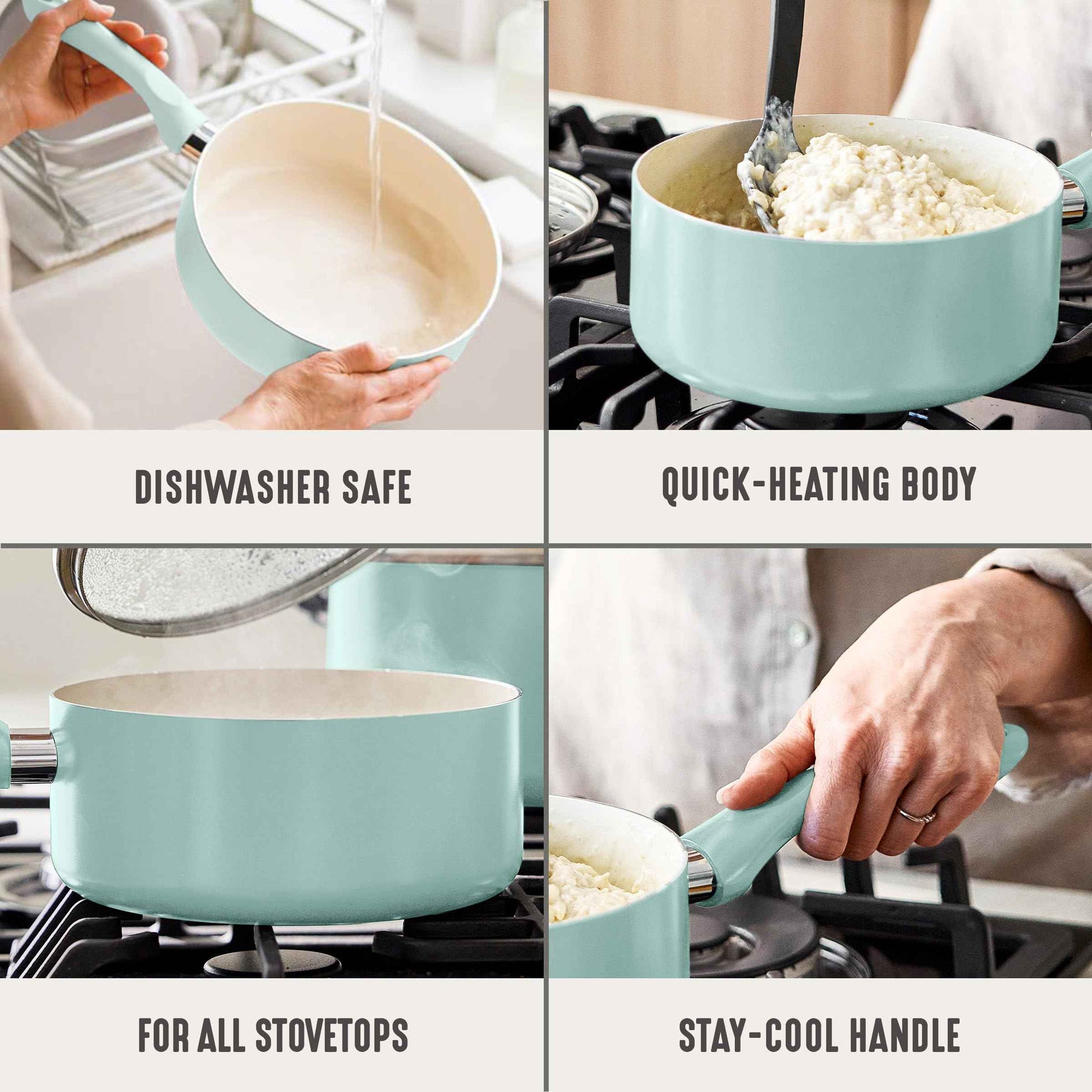 2QT Ceramic Nonstick Saucepan with Lid