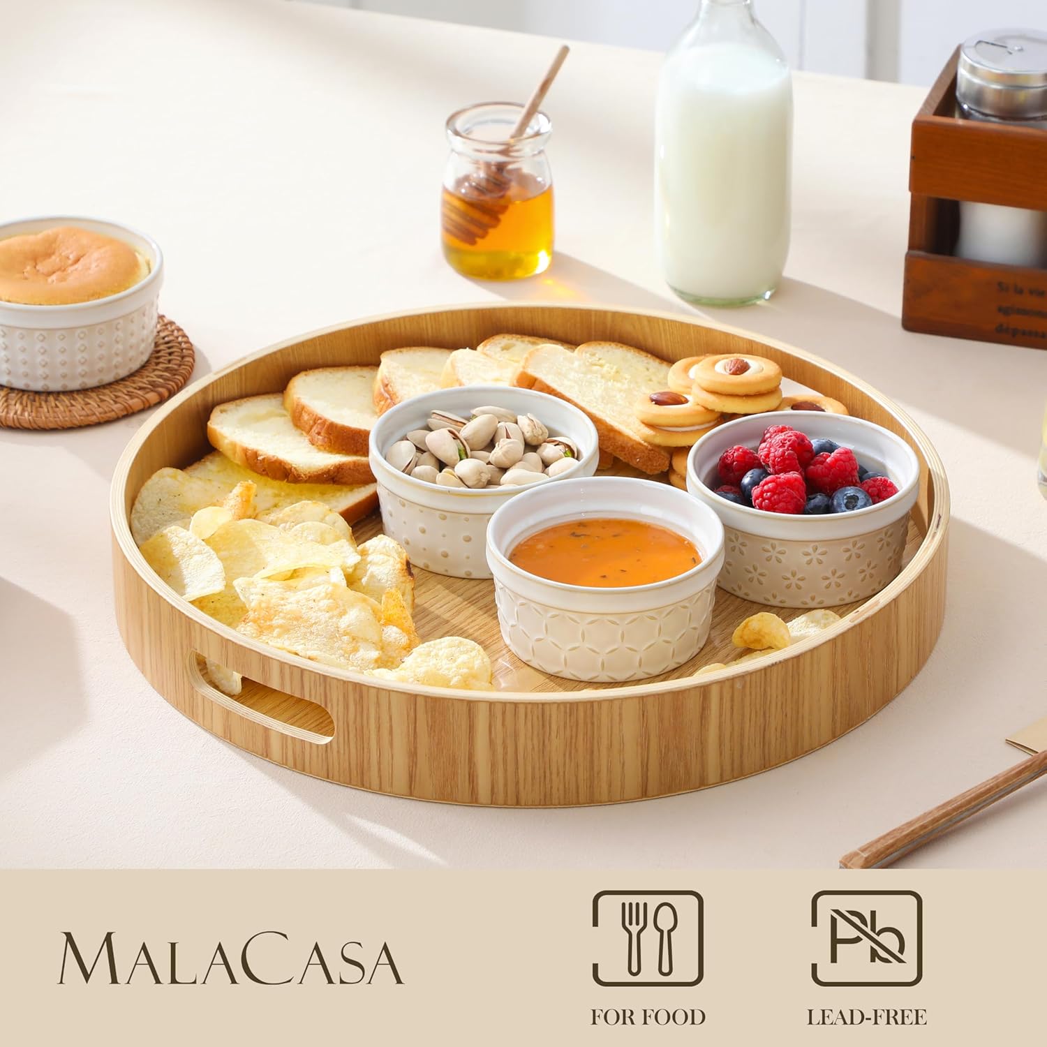 MALACASA Ramekins 4 Oz Oven Safe, Ceramic Creme Brulee Souffle Dishes, Pudding Custard Cups Ramekin For Baking, Small Dipping Sauce Bowls, Set of 4, Microwave and Dishwasher Safe, Arctic White - Culinary Roots