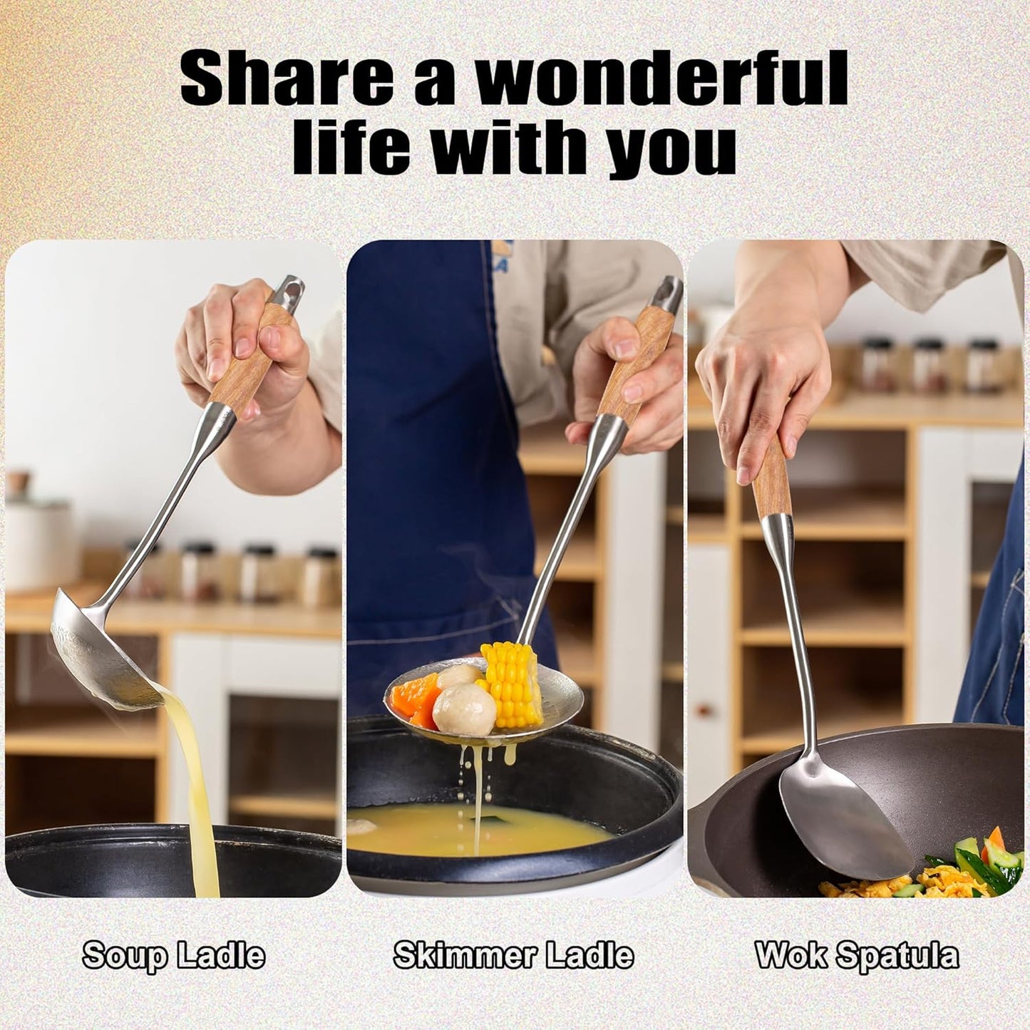 FJNATINH Metal Spatula,Wok Utensil Wok Spatulas for Kitchen Use Cooking Utensils Spatula for Cooking,Wooden Handle - Culinary Roots