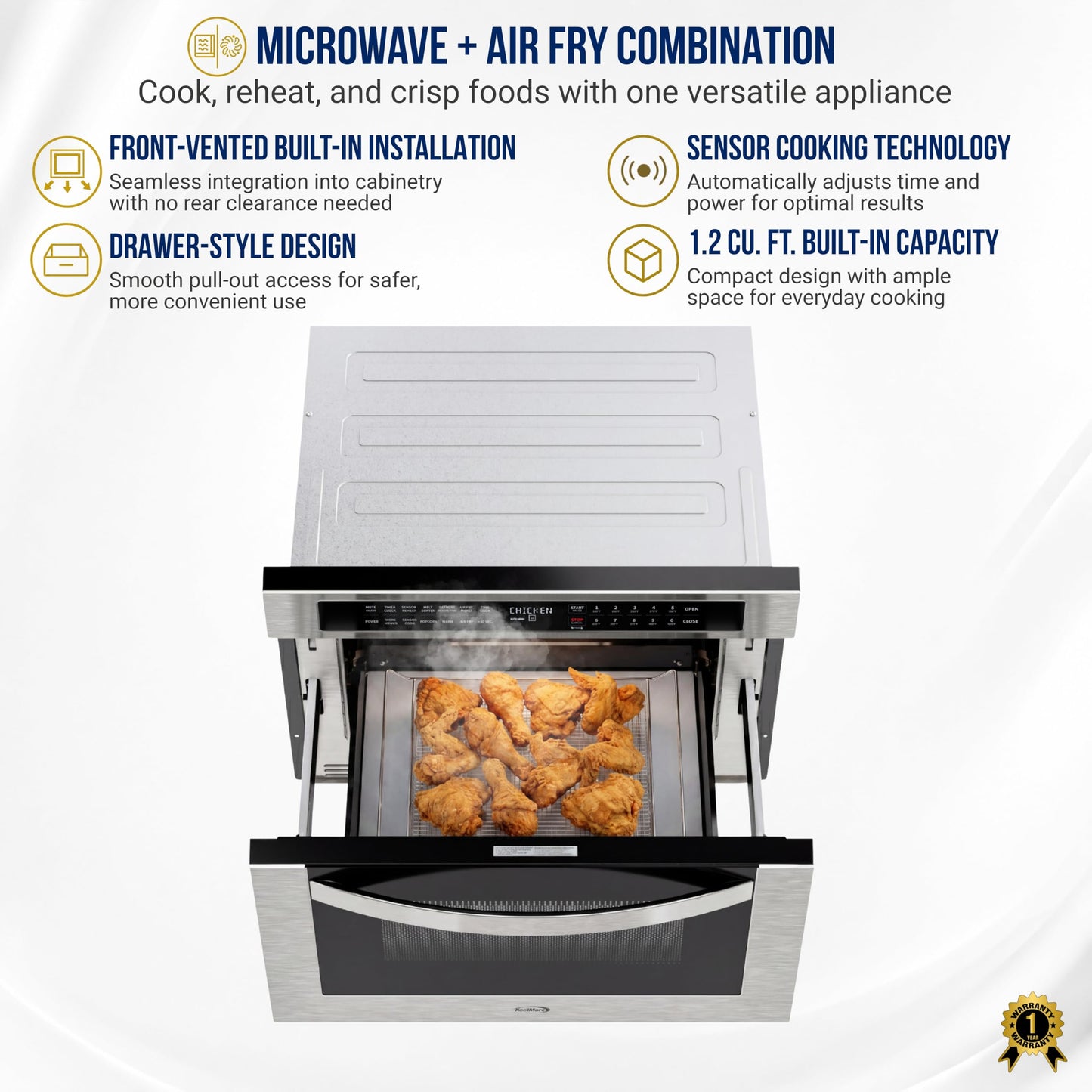 24 in. Built In Microwave Drawer with Air Fry