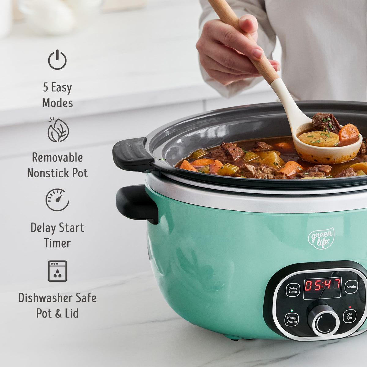 6QT Ceramic Nonstick Slow Cooker