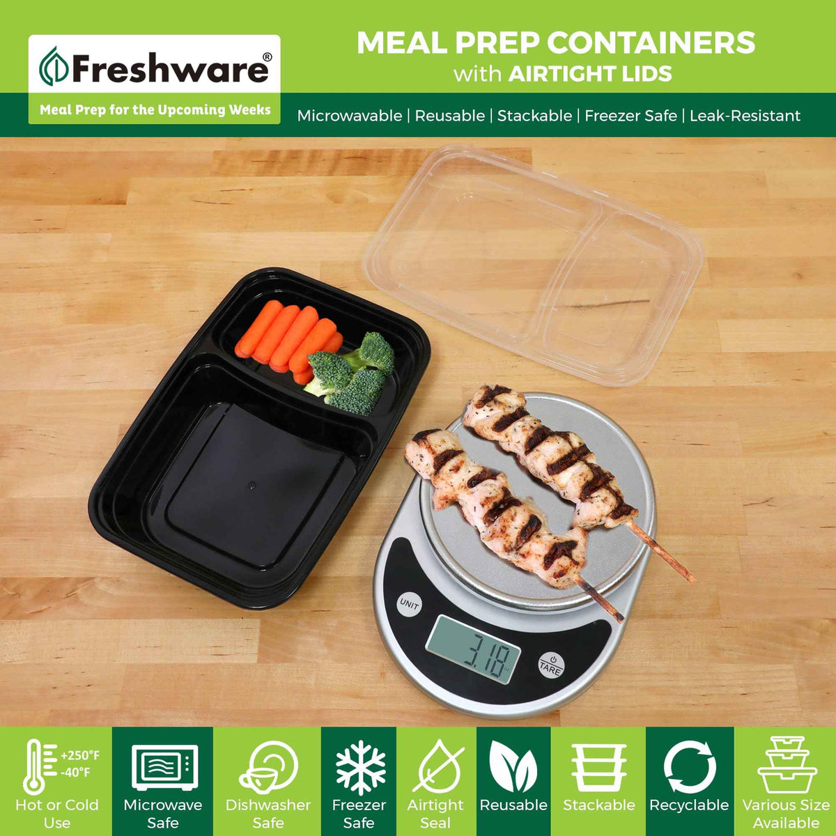 Meal Prep Containers with Lids 28 oz [150 Pack] 2 (150 Count)
