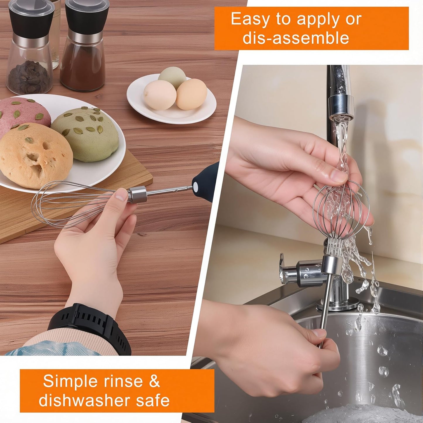 Electric Egg Beater Whisk, USB Charging Mixer, Three-Speed Adjustment, Suitable for Whisking Eggs, Cream, Sauce, Jam Supplements and More, Pink - Culinary Roots