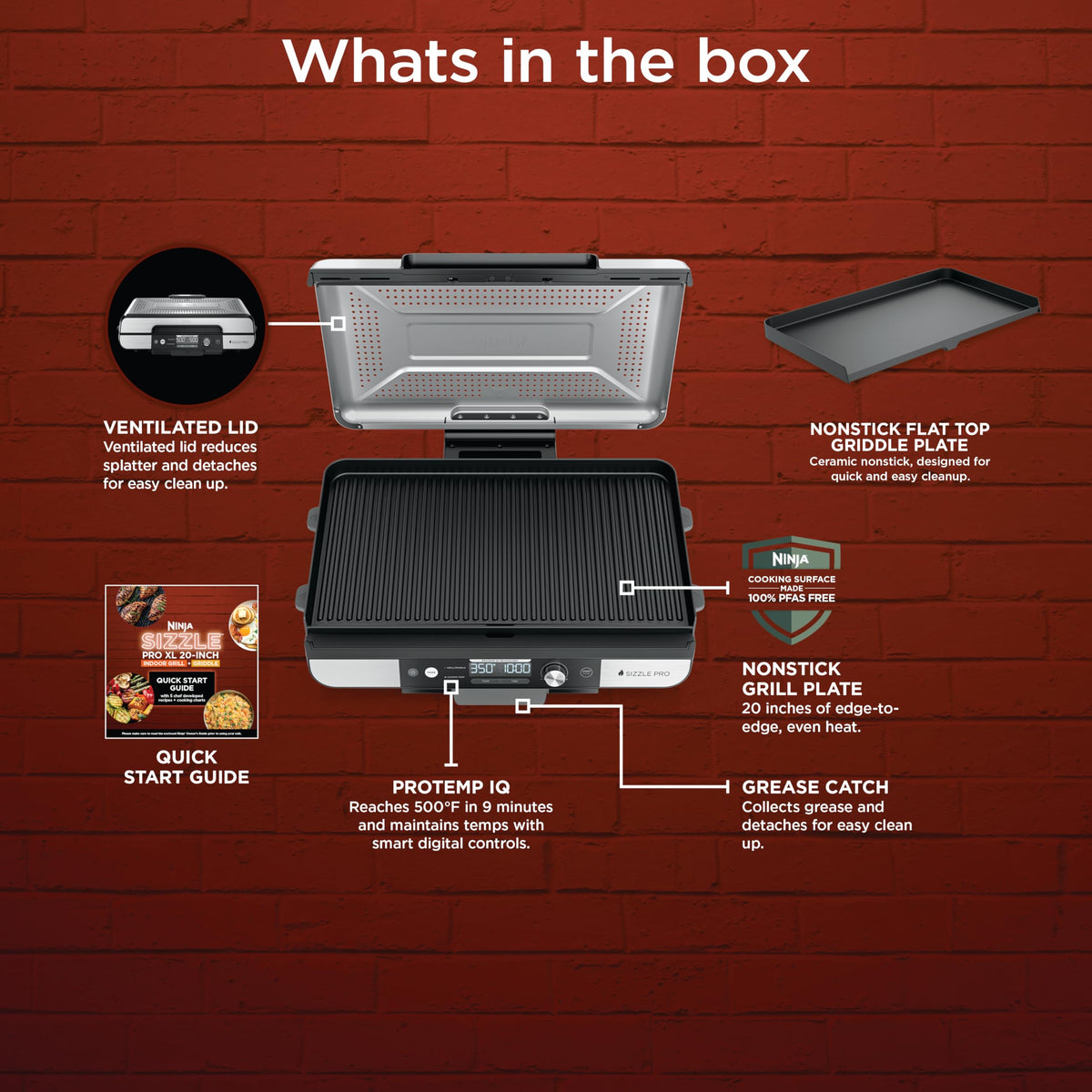 Sizzle™ Pro XL 20'' Indoor Griddle & Grill